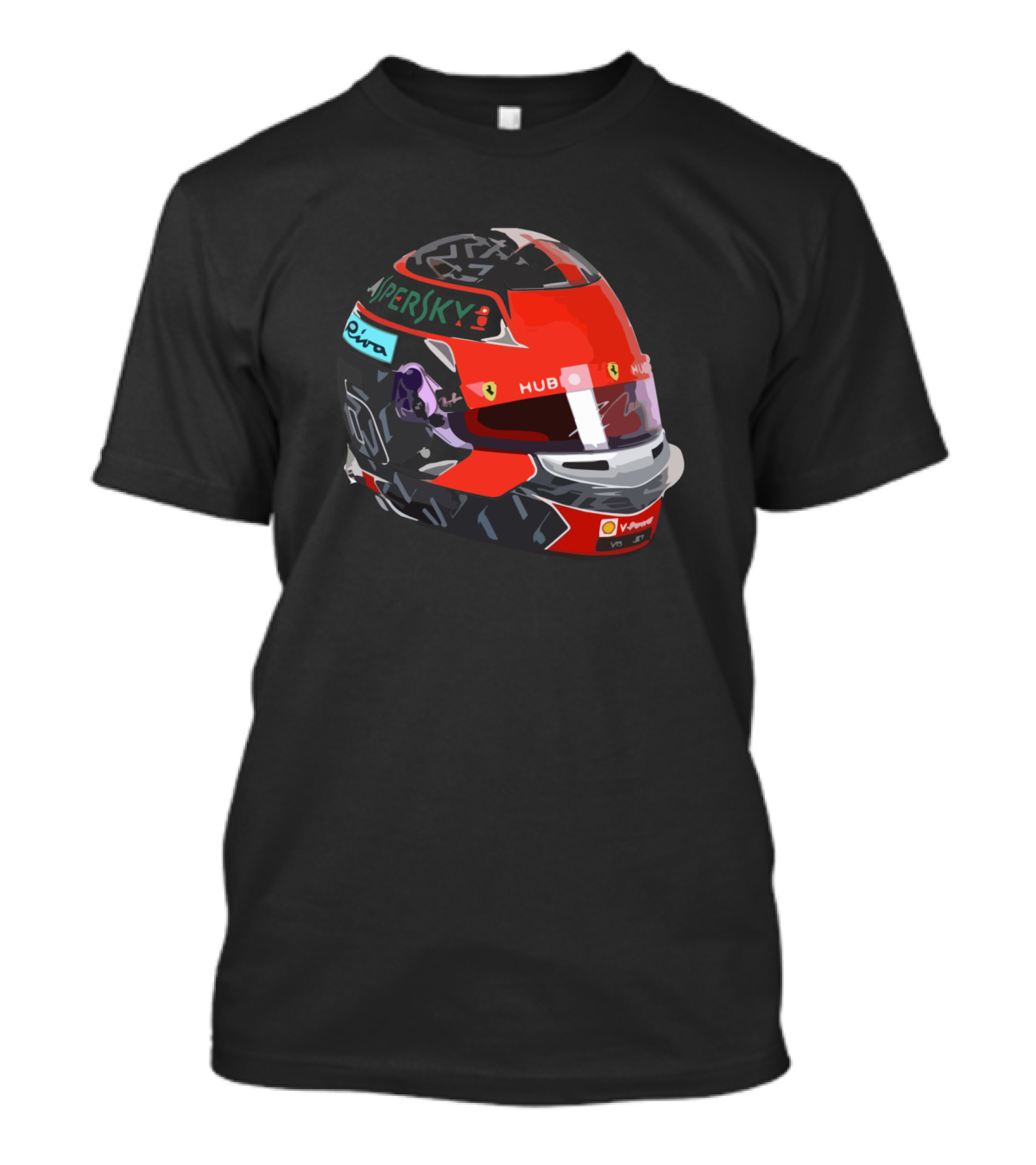 Leclerc Kaspersky Hublot Ferrari Helmet T-Shirt