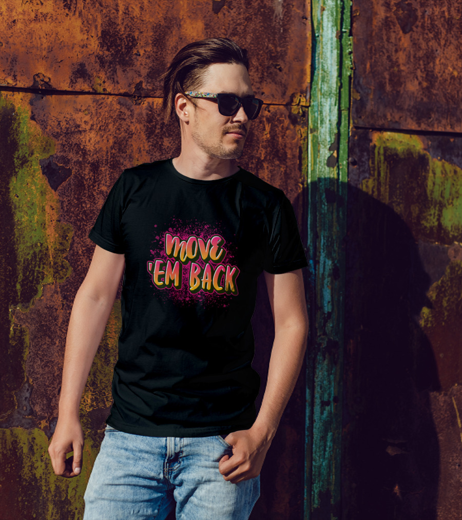 MOVE 'EM BACK Retro Style Burst T-Shirt