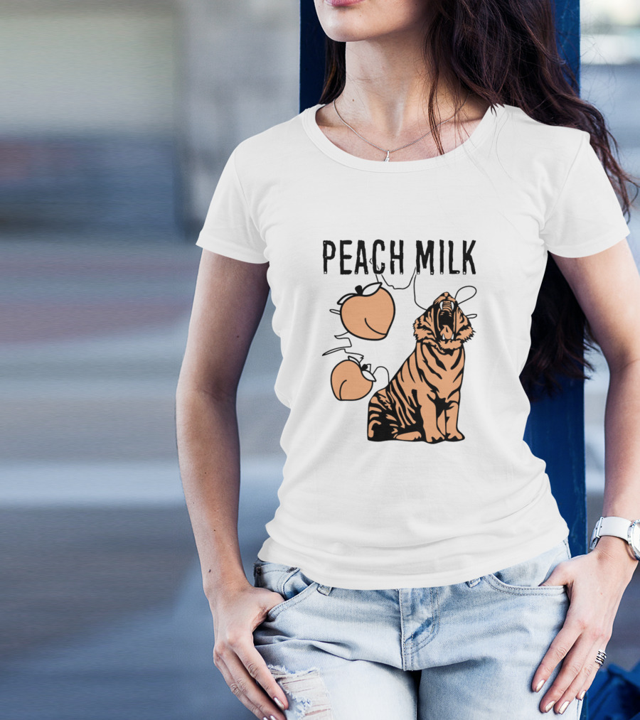Peach Milk Tiger Japan Cute Kawaii Tiger And Peaches T-Shirt