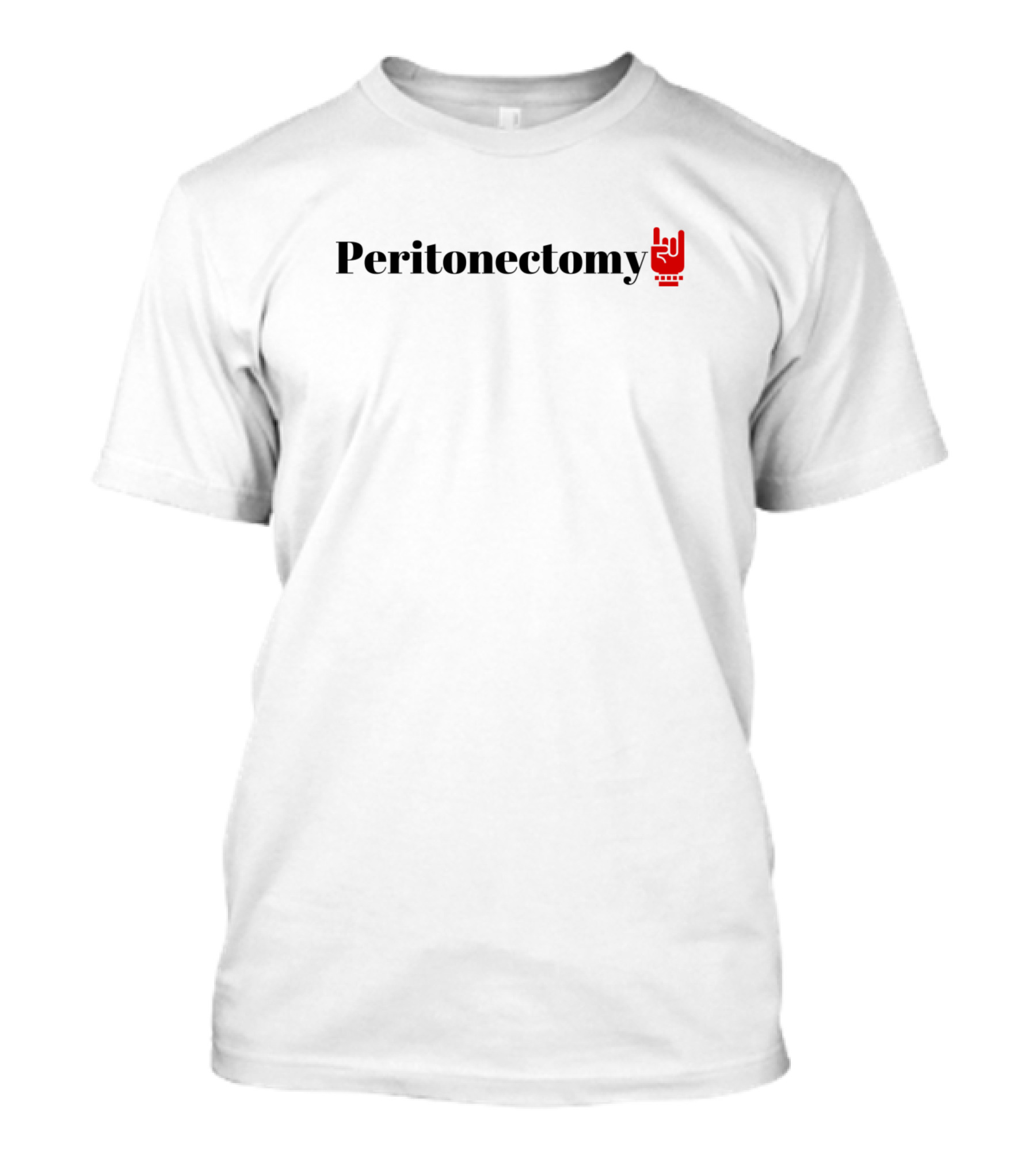 Peritonectomy Rock Hand Gesture Icon In Red T-Shirt