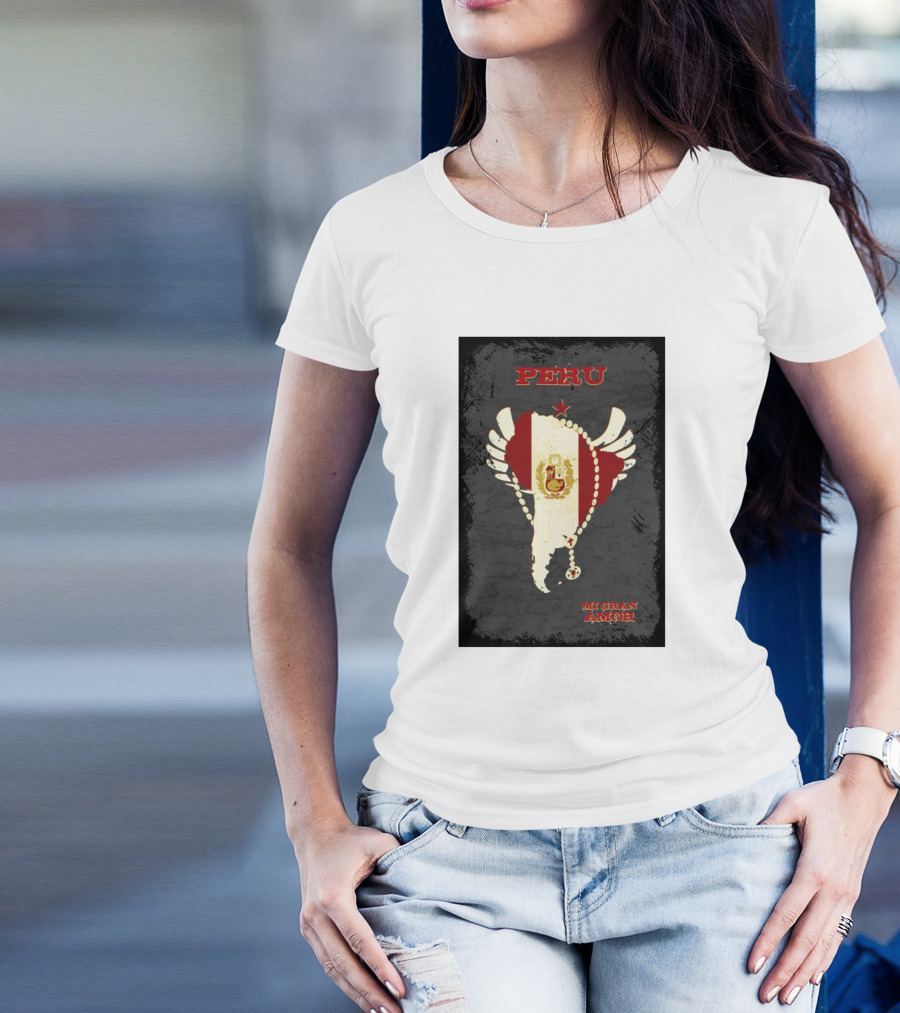 Peru Mi Gran Amor Flag Map T-Shirt