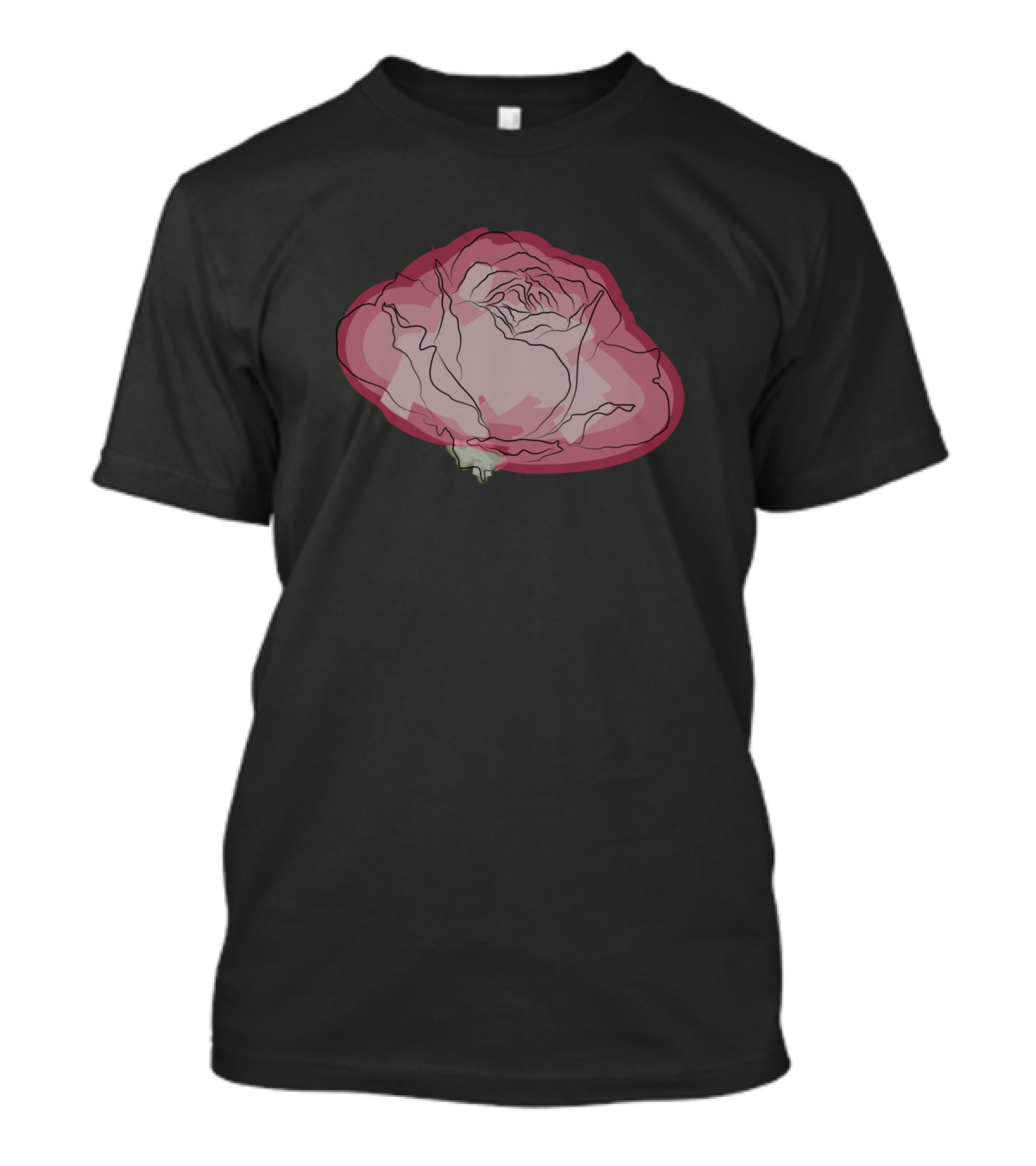 Pink Rose Watercolor Blossom T-Shirt