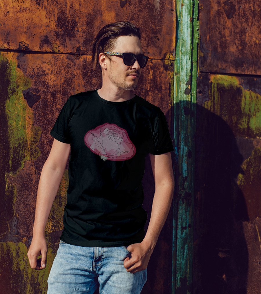 Pink Rose Watercolor Blossom T-Shirt