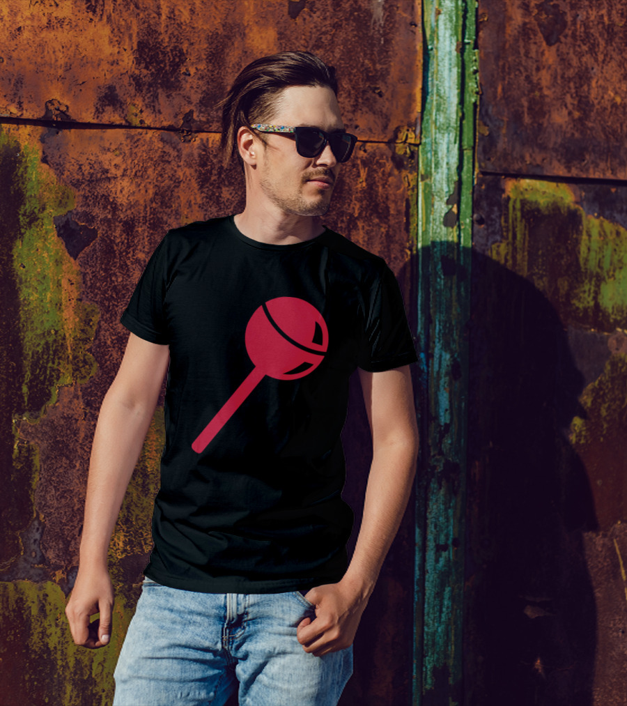 Red Lollipop Icon Bold Minimalist T-Shirt