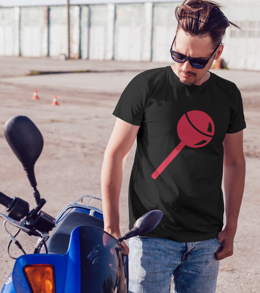 Red Lollipop Icon Bold Minimalist T-Shirt