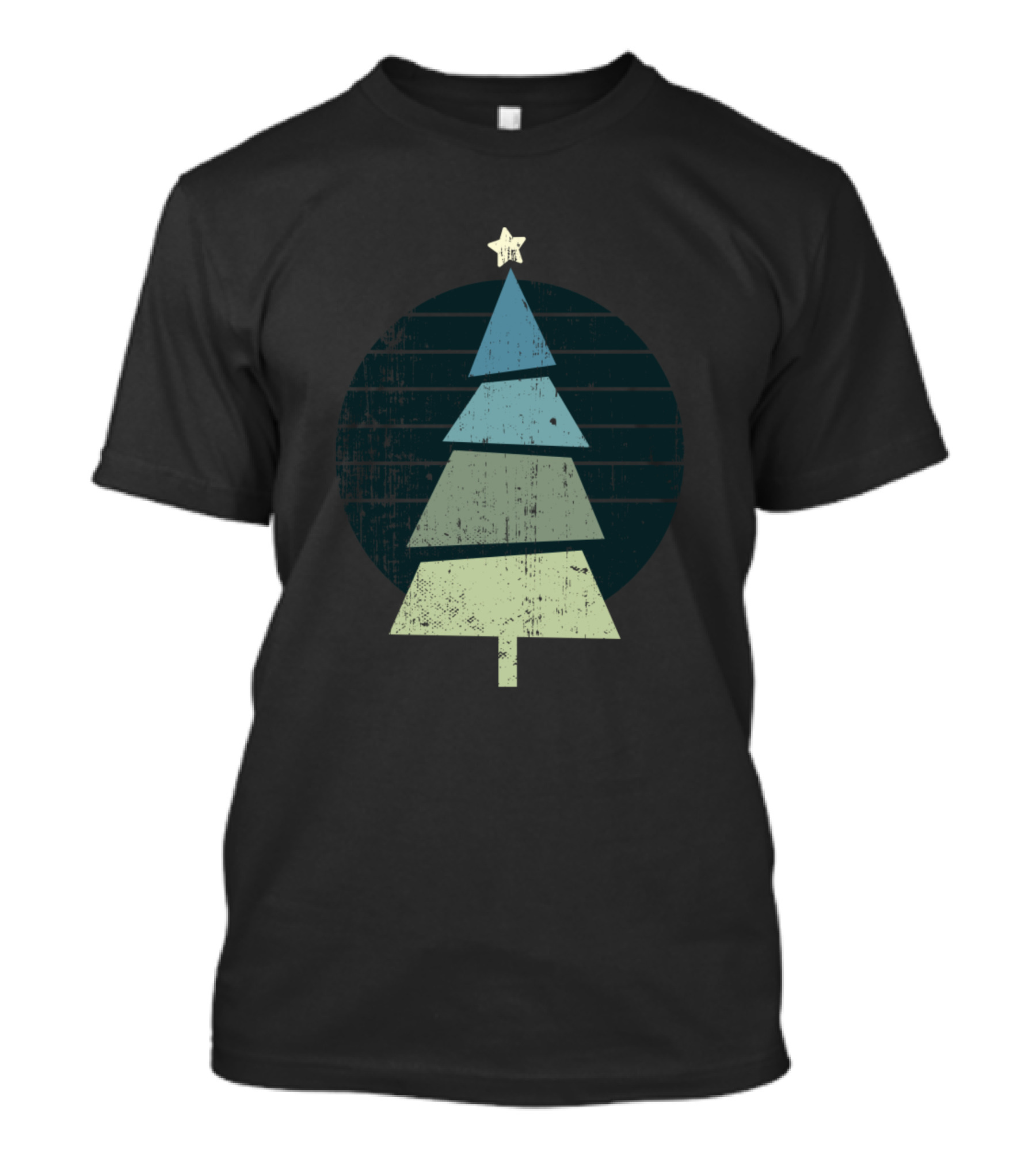 Retro Christmas Tree Geometric T-Shirt
