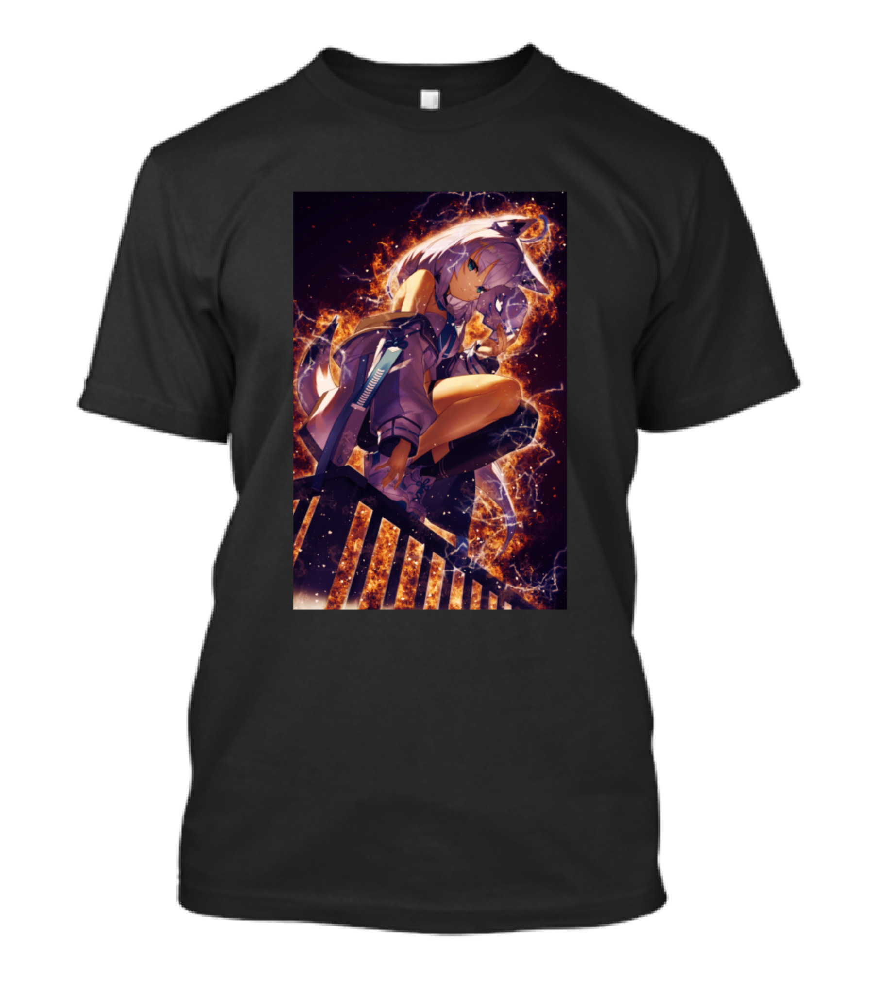 Shirakami Fubuki Anime Girl Epic Fantasy Pose T-Shirt