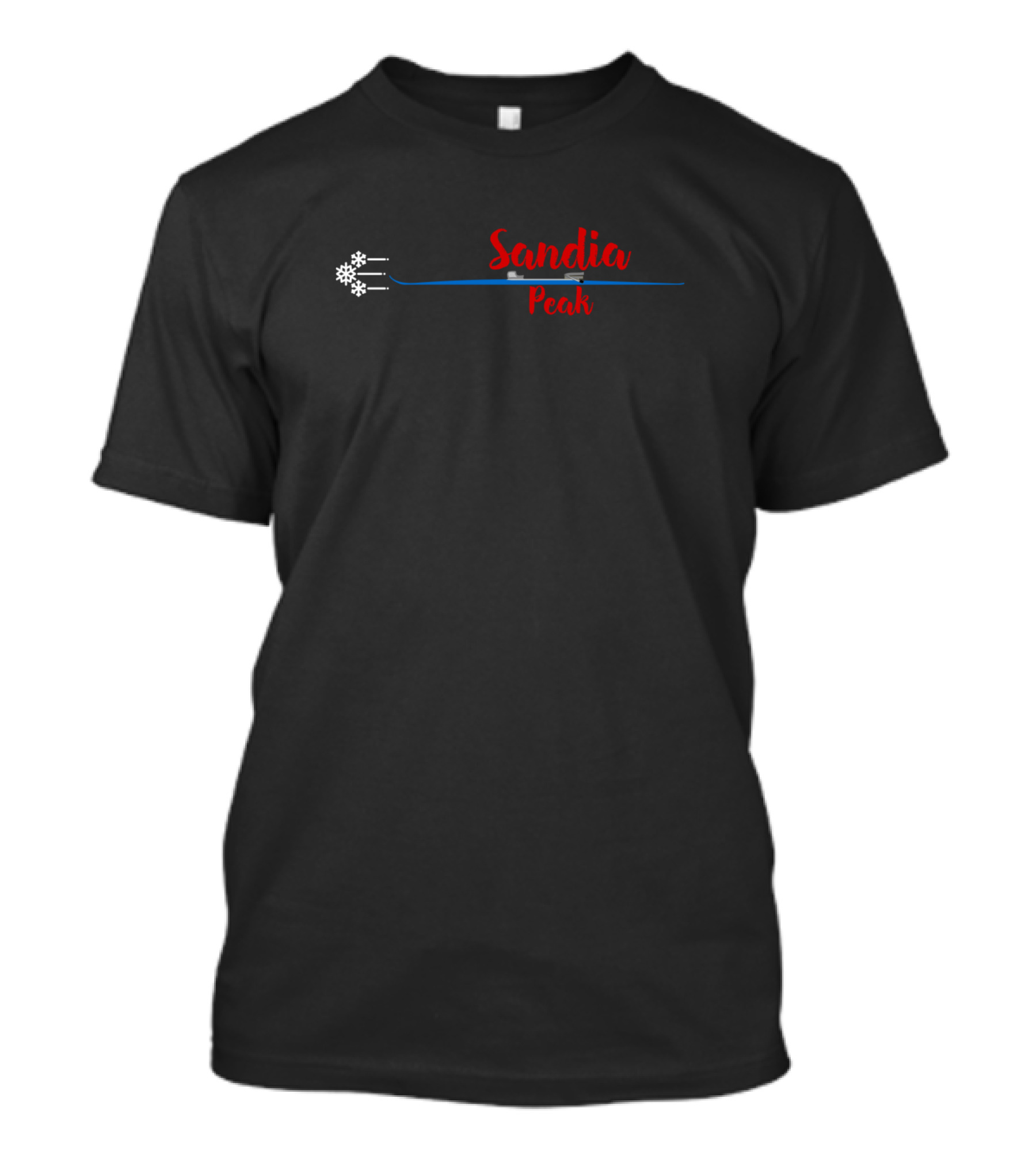 Ski Sandia Peak United States Snowflakes Red And Blue T-Shirt