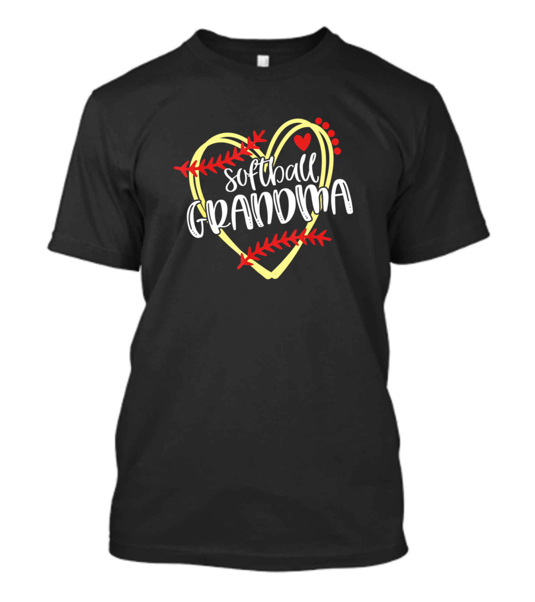 Softball Grandma Heart And Love Baseball Stitching T-Shirt