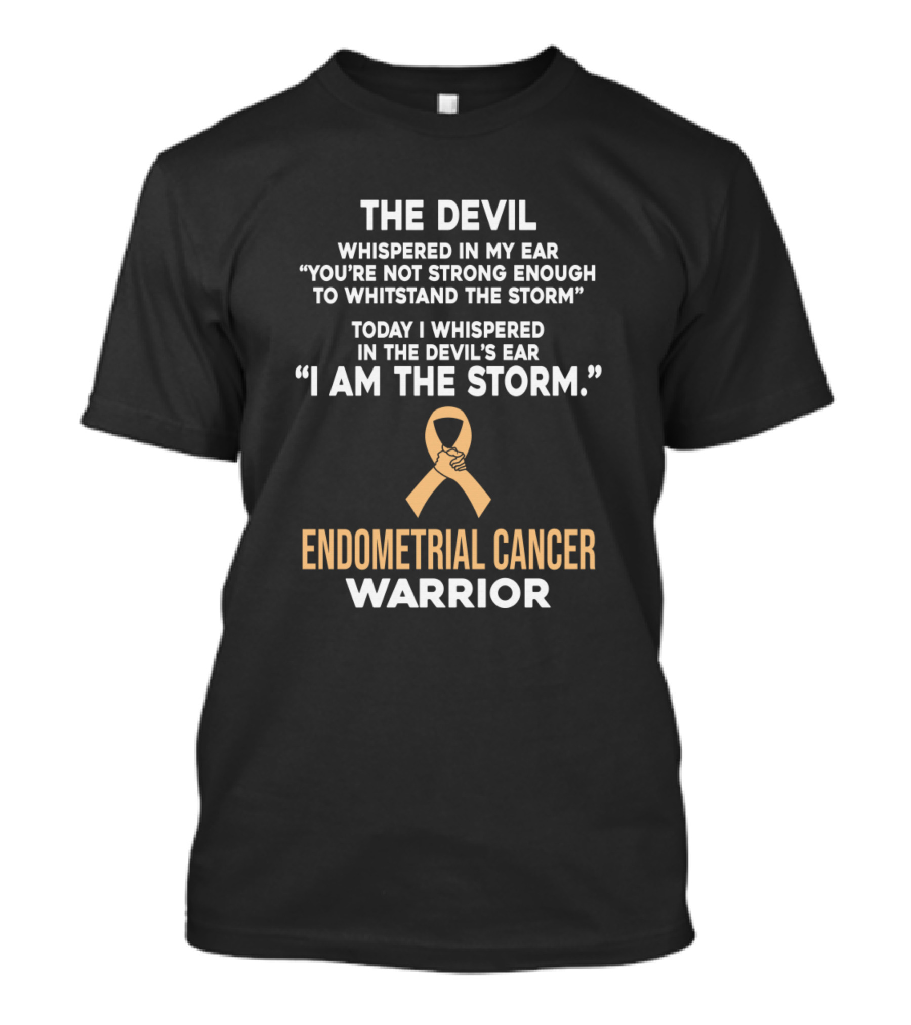 The Devil Whispered In My Ear I Am The Storm Endometrial Cancer Warrior T-Shirt