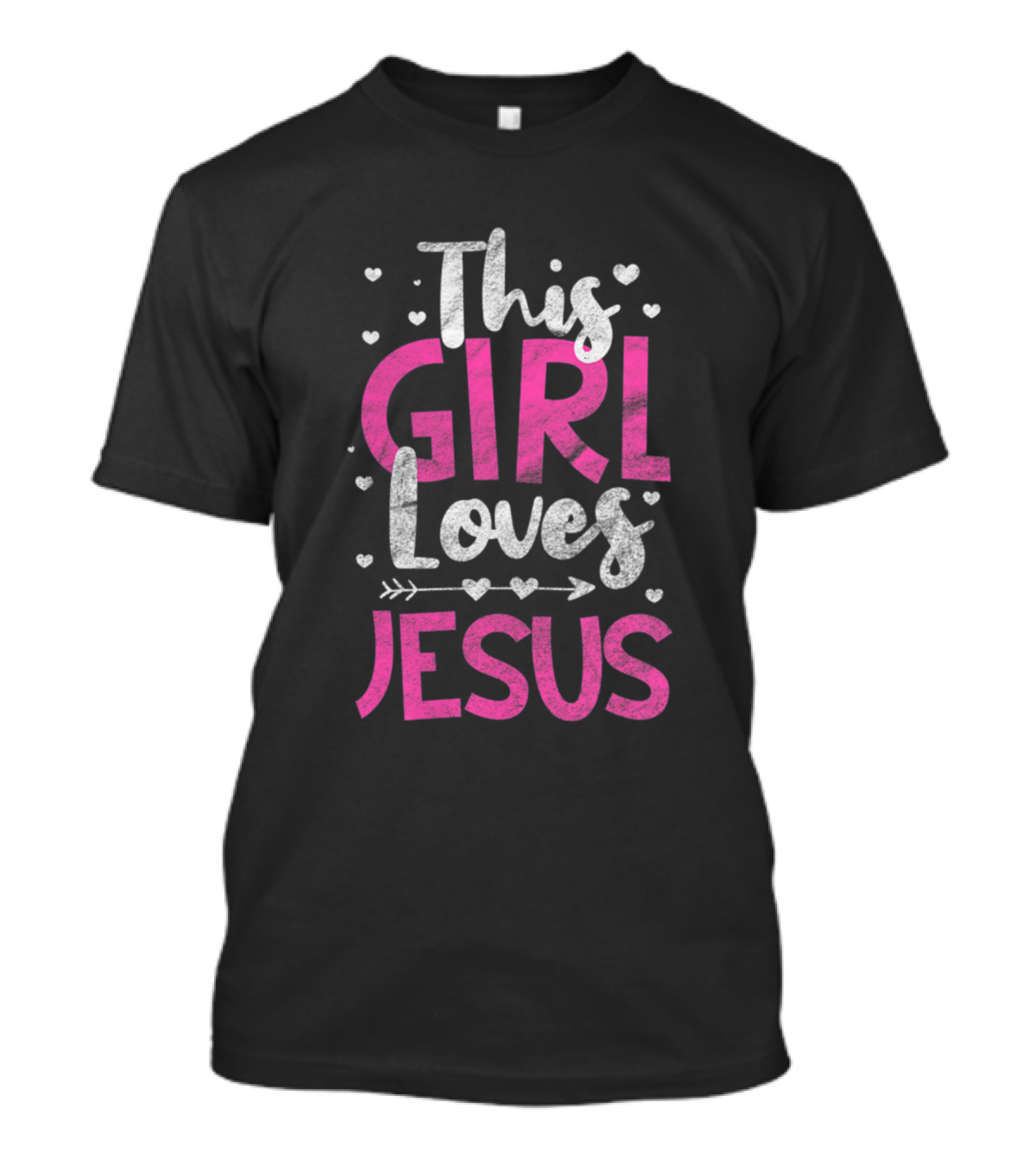 This Girl Loves Jesus Christian Catholic Religious With Hearts And Arrow T-Shirt