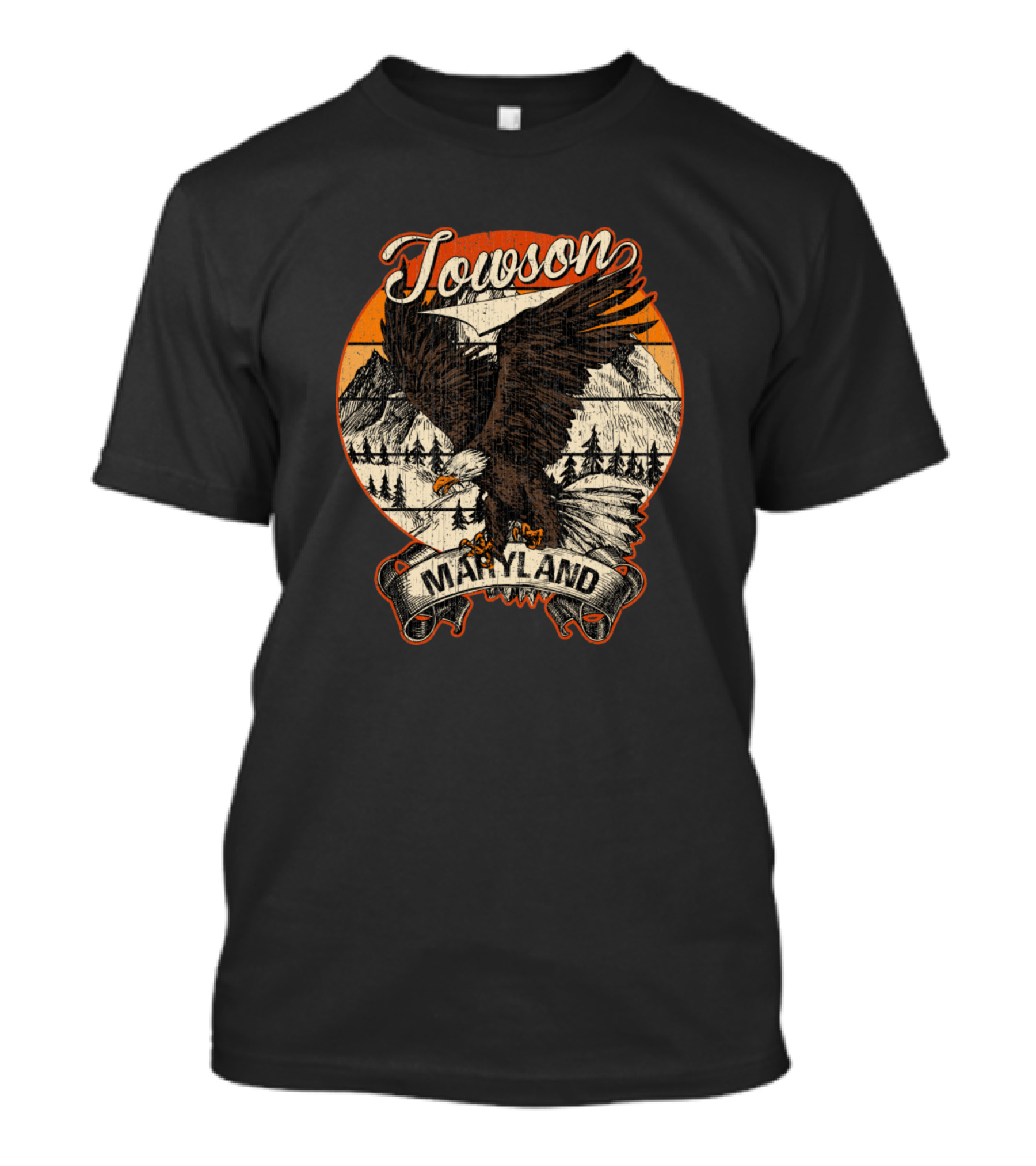 Towson Maryland Bald Eagle Mountains Retro Vintage Aesthetic T-Shirt