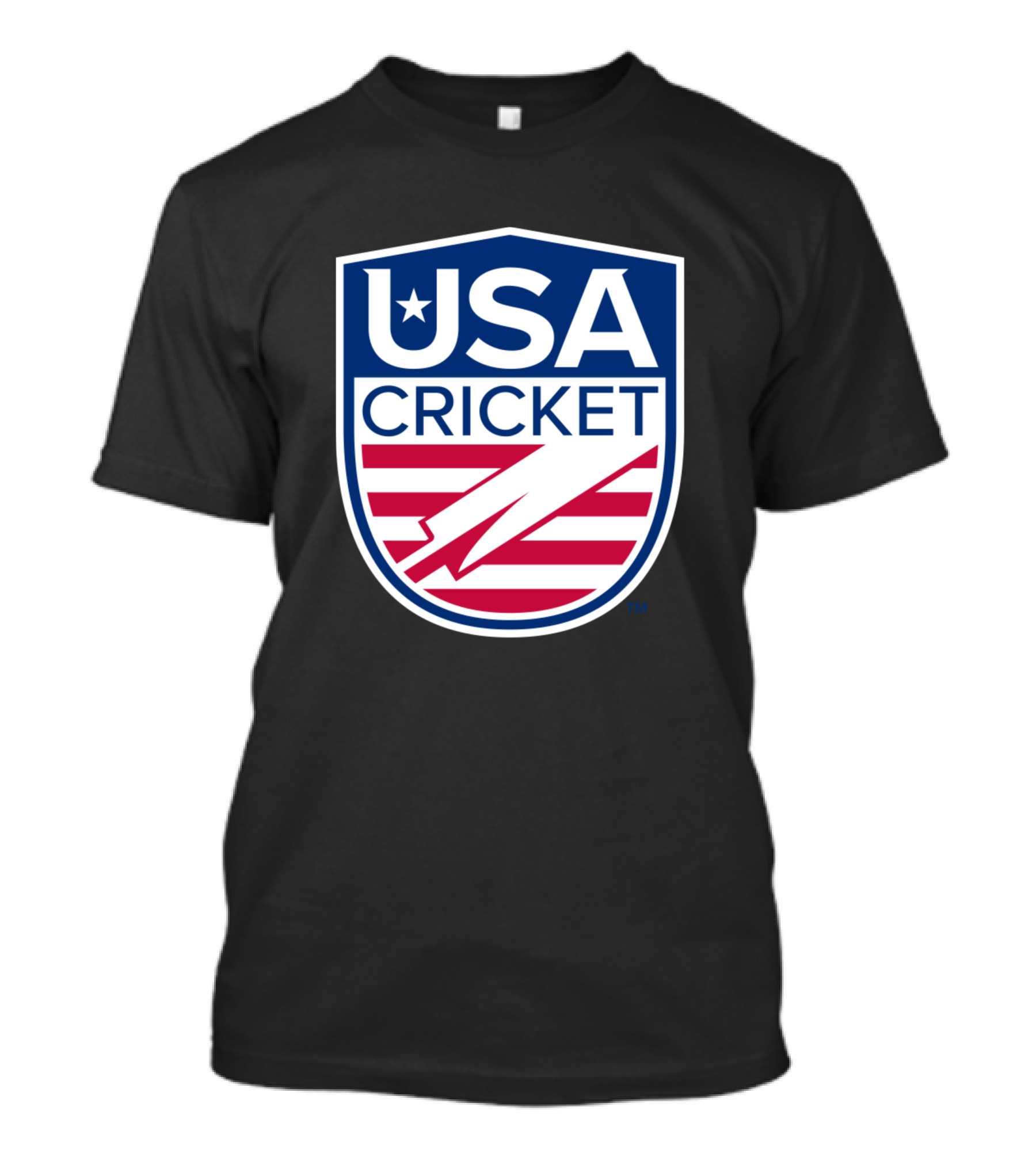 USA Cricket Shield Logo With Red Stripes And Star T-Shirt