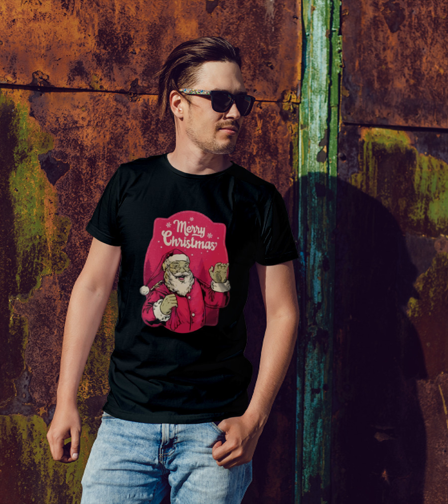 Vintage Santa Claus Merry Christmas Greeting Urban T-Shirt