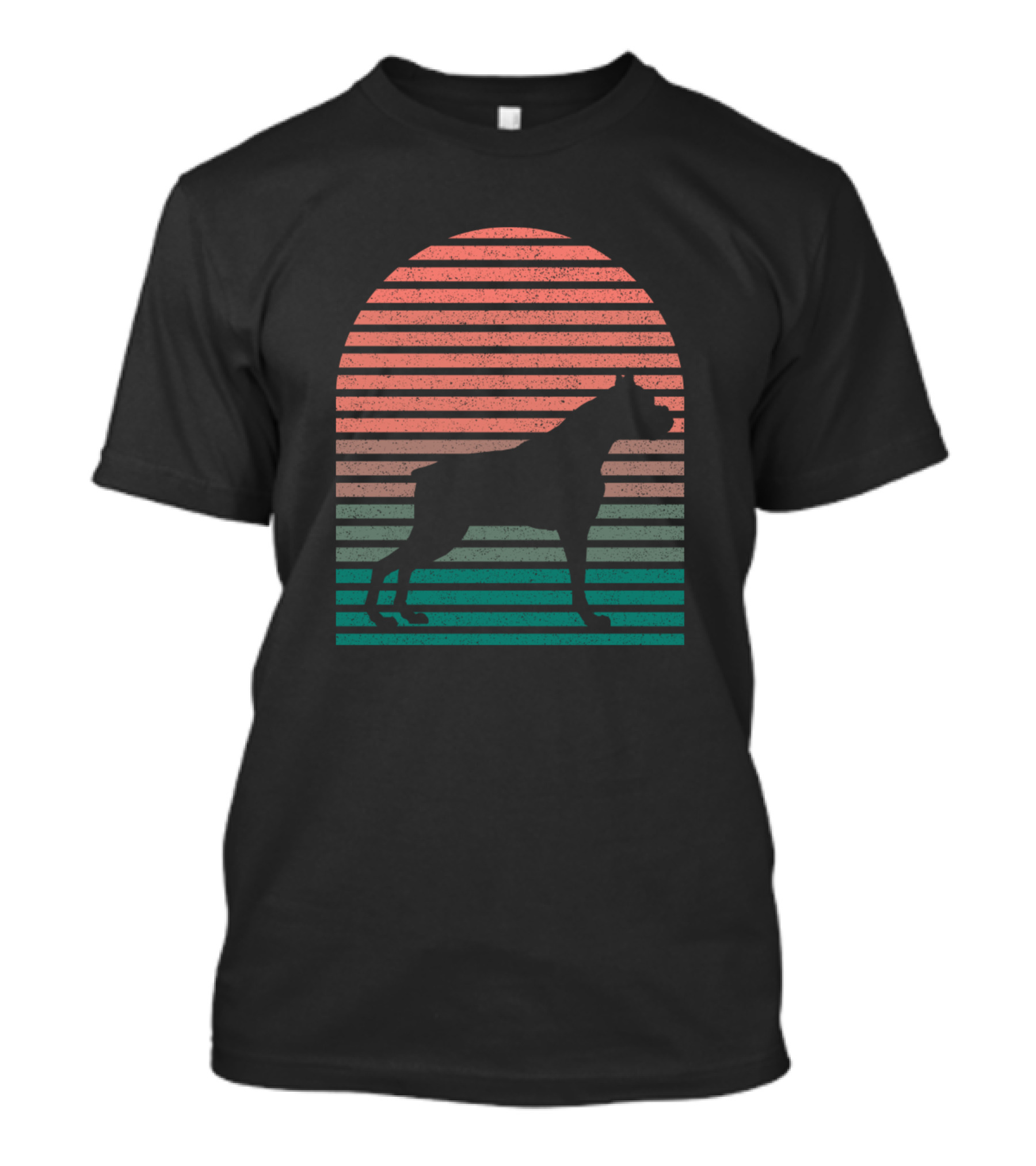 Vintage Retro Striped Sunset Rhodesian Ridgeback Dog T-Shirt