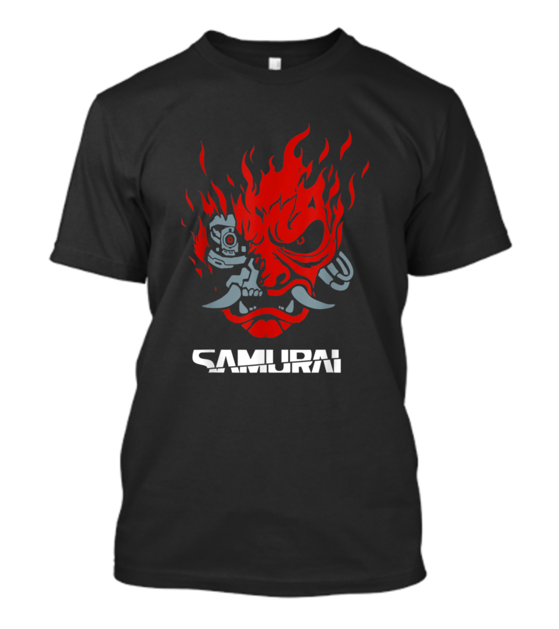 Samurai Vintage Retro Japanese Gaming 2077 Cyberpunk Mask T-Shirt