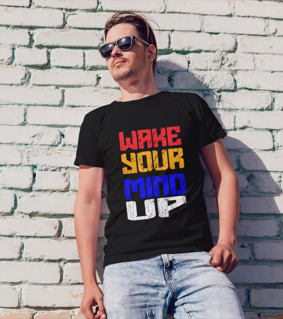 Wake Your Mind Up Color Block T-Shirt