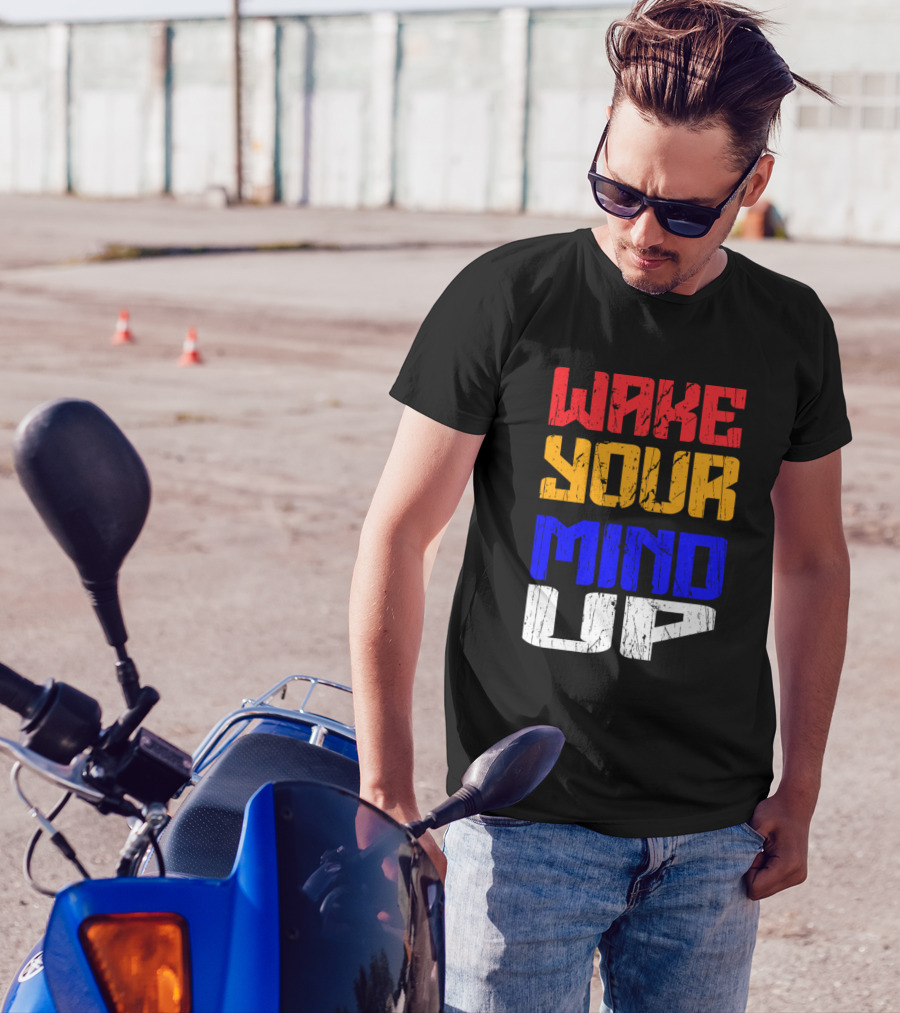 Wake Your Mind Up Color Block T-Shirt