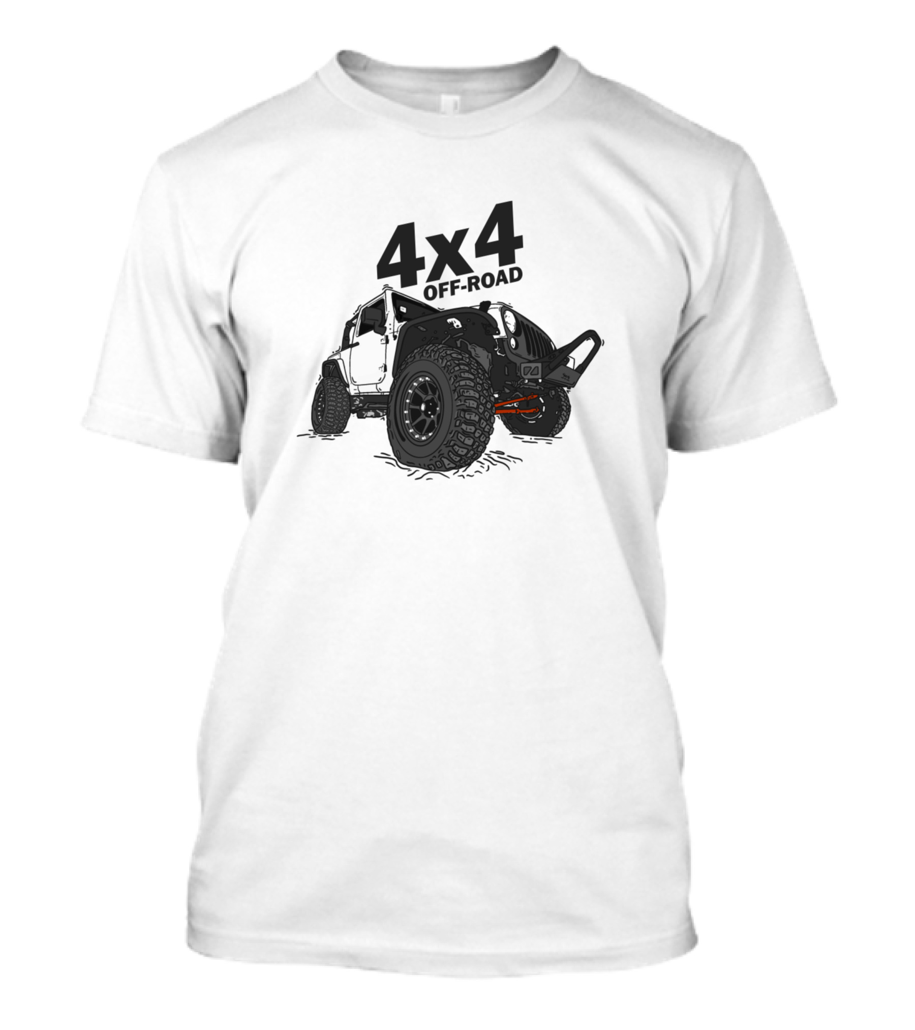 Off Road Jeep Illustration 4X4 Adventure White Jeep T-Shirt