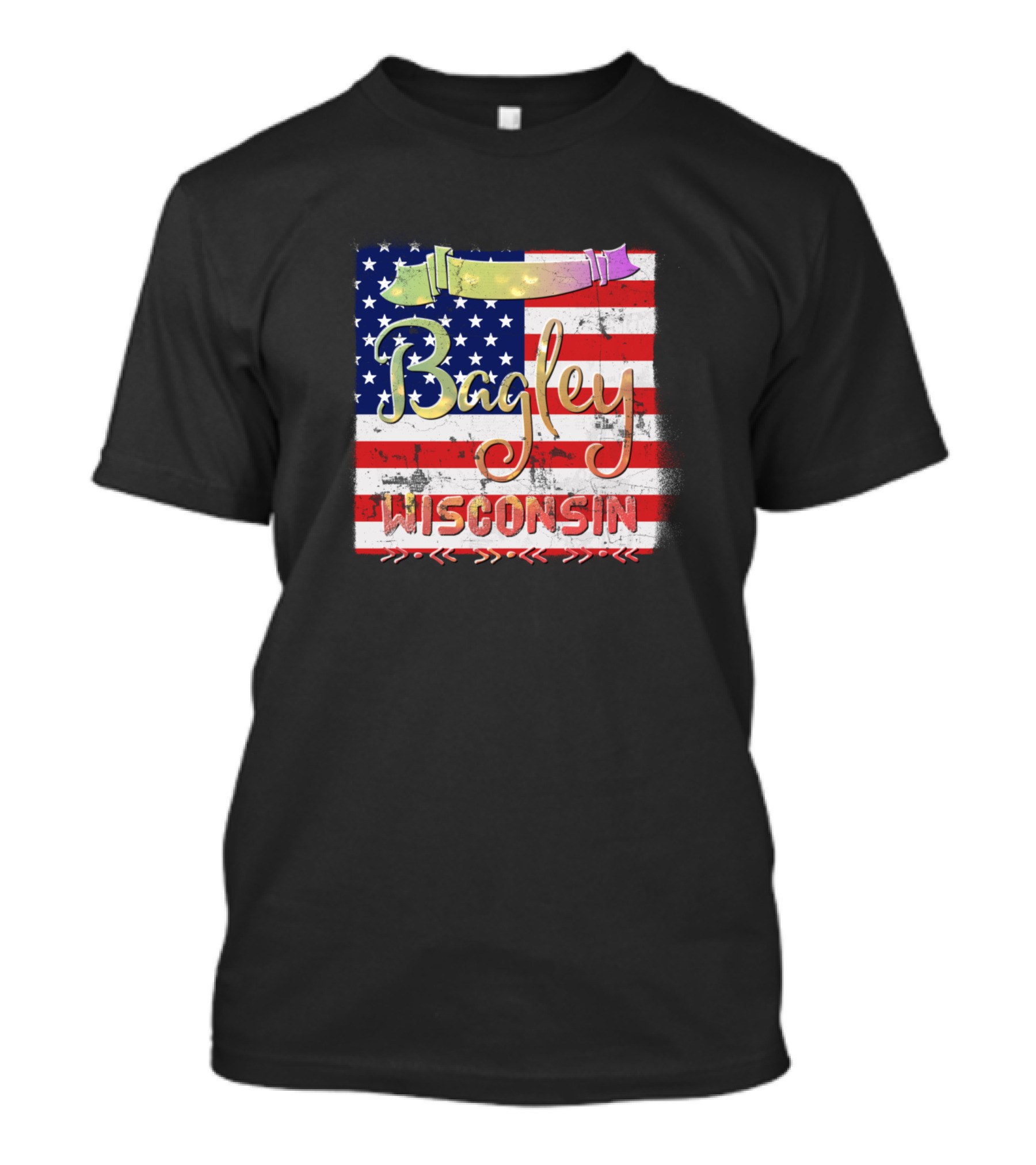 Bagley Wisconsin American Flag T-Shirt