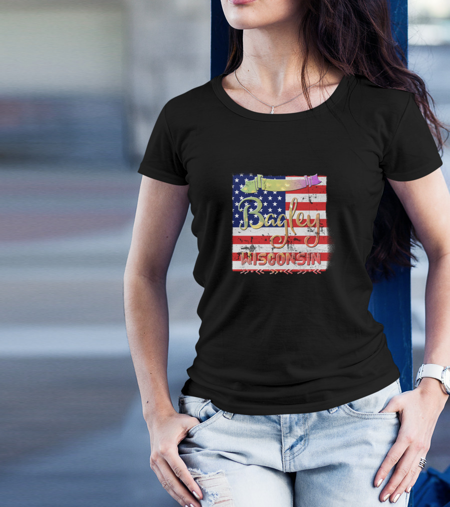 Bagley Wisconsin American Flag T-Shirt