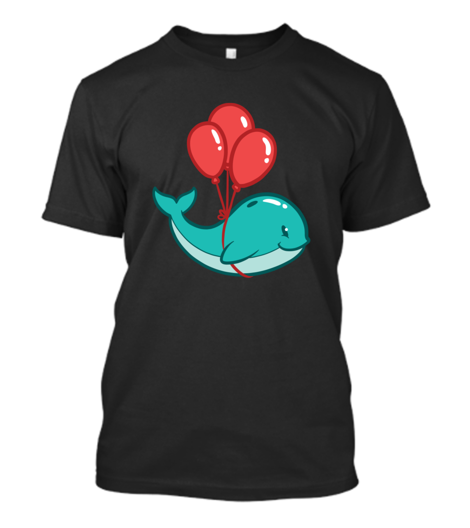 Balloon Whale Floating With Red Balloons T-Shirt