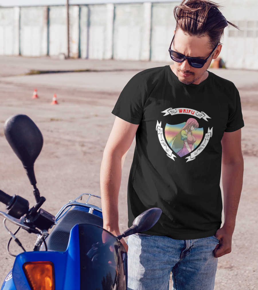 Rainbow Waifu Crest Anime Girls T-Shirt