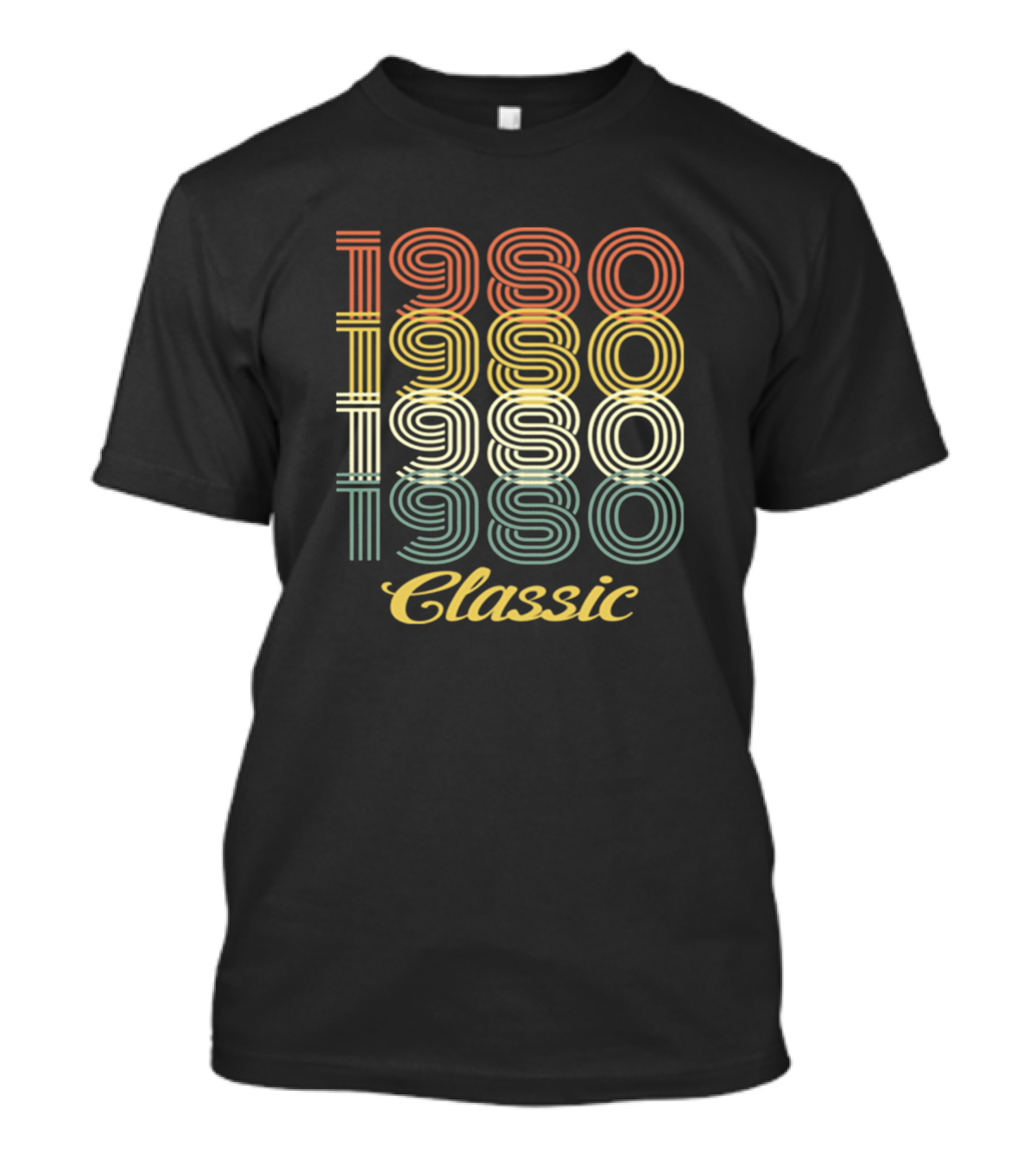 1980 Classic Retro Vintage Style Textured T-Shirt