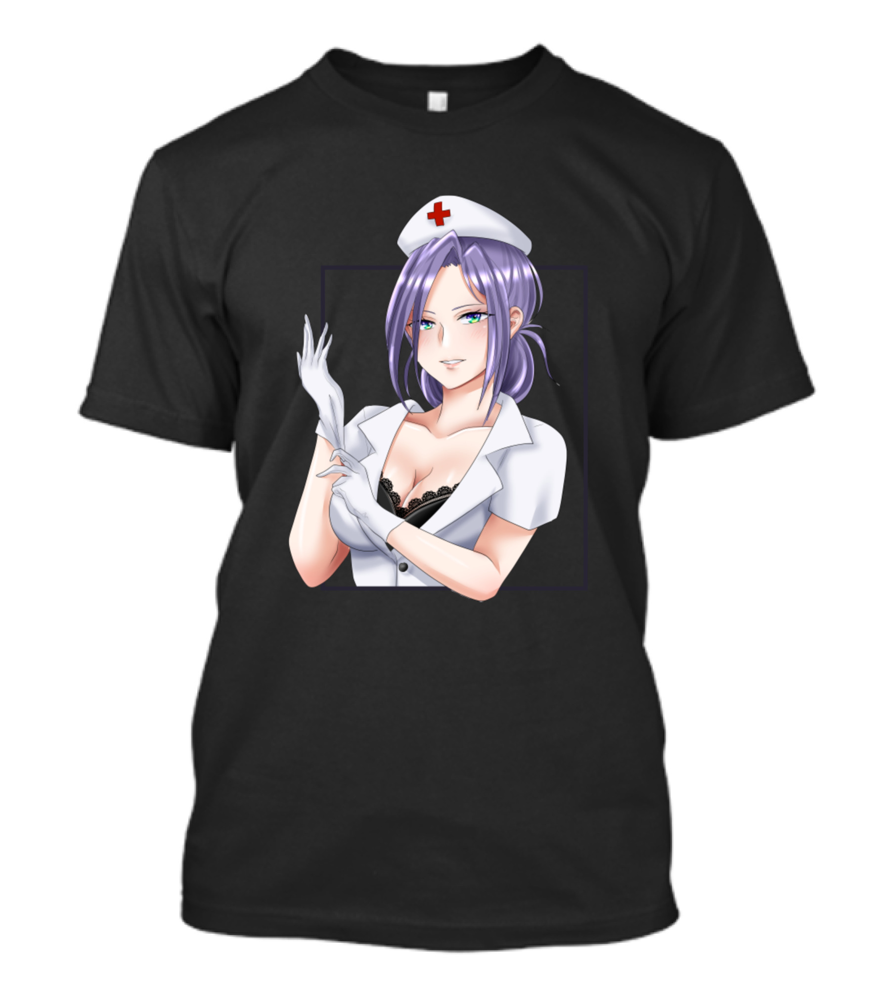 Anime Nurse Purple Hair Gloves T-Shirt