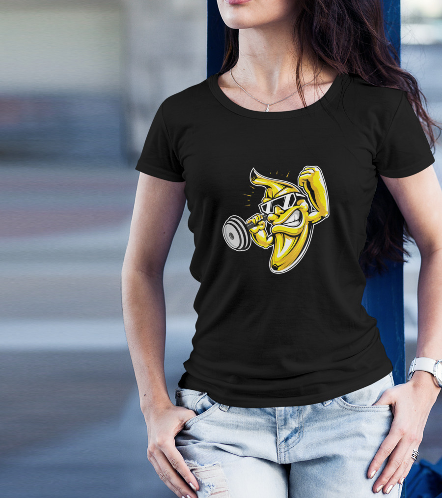 Muscular Banana Lifting Weights Bodybuilding T-Shirt