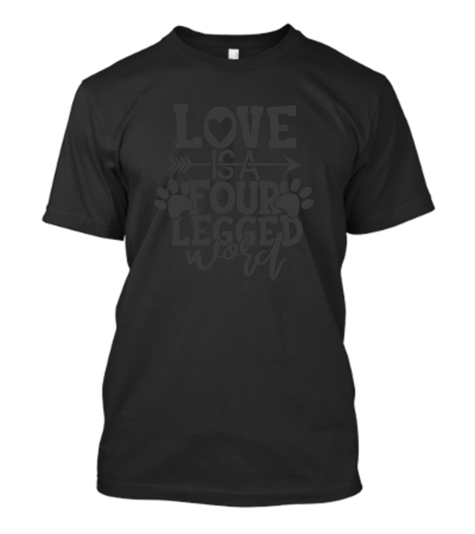Love Is A Four Legged Word Paw Prints Arrow T-Shirt