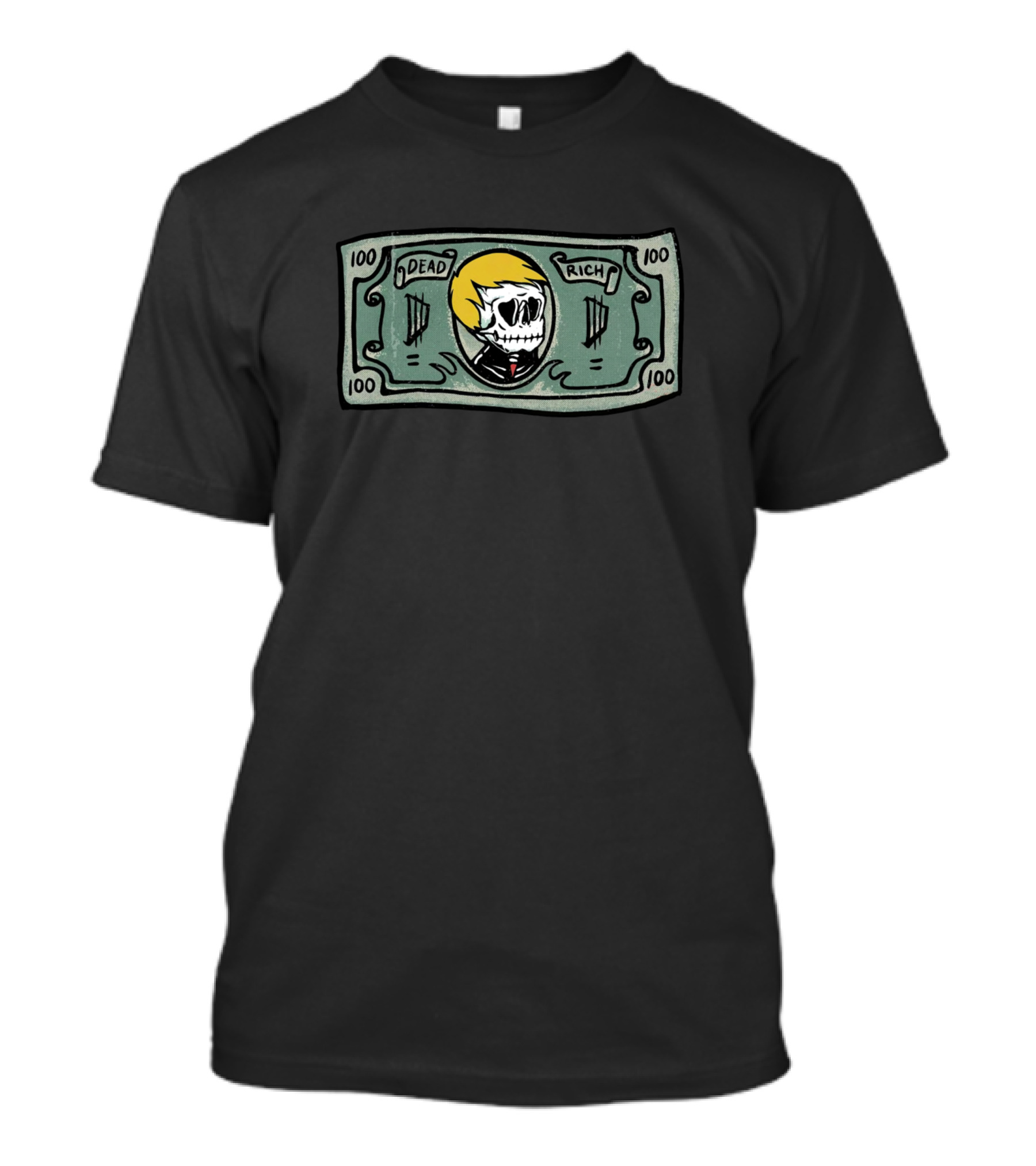 Dead Rich Skull On Dollar Bill T-Shirt