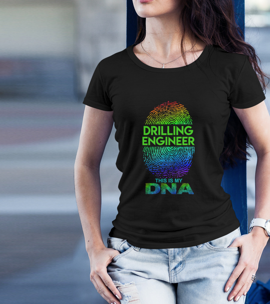 Drilling Engineer This Is My DNA Fingerprint Rainbow T-Shirt