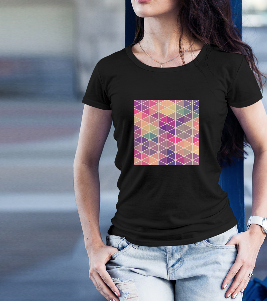 Geometric Gradient Adventures Colorful Triangular T-Shirt