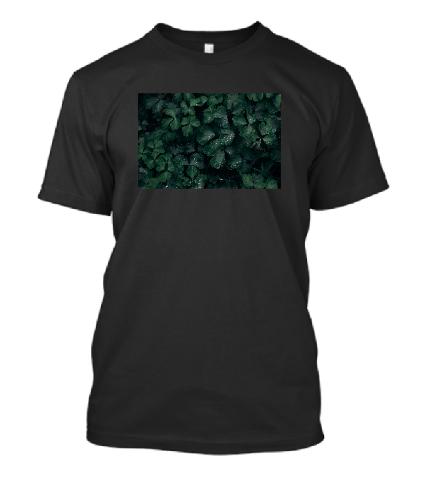 Green Foliage Leaves With Dewdrops T-Shirt