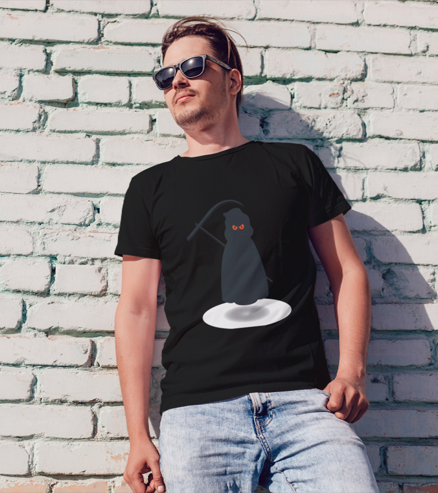 Halloween Ghost Scythe Phantom With Red Eyes T-Shirt