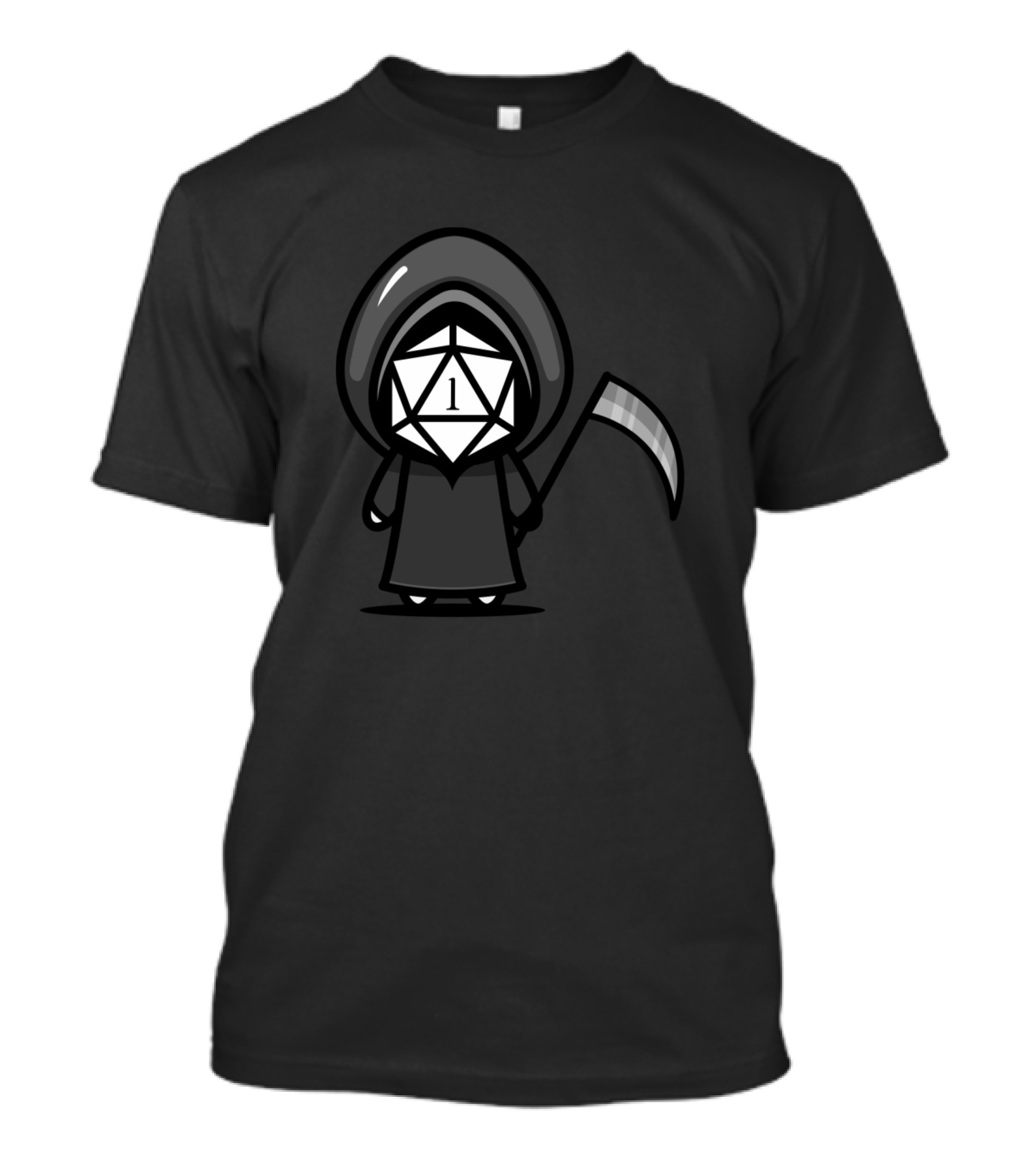 Grim Reaper Polyhedral Critical Fail Halloween One Iconic Dice T-Shirt