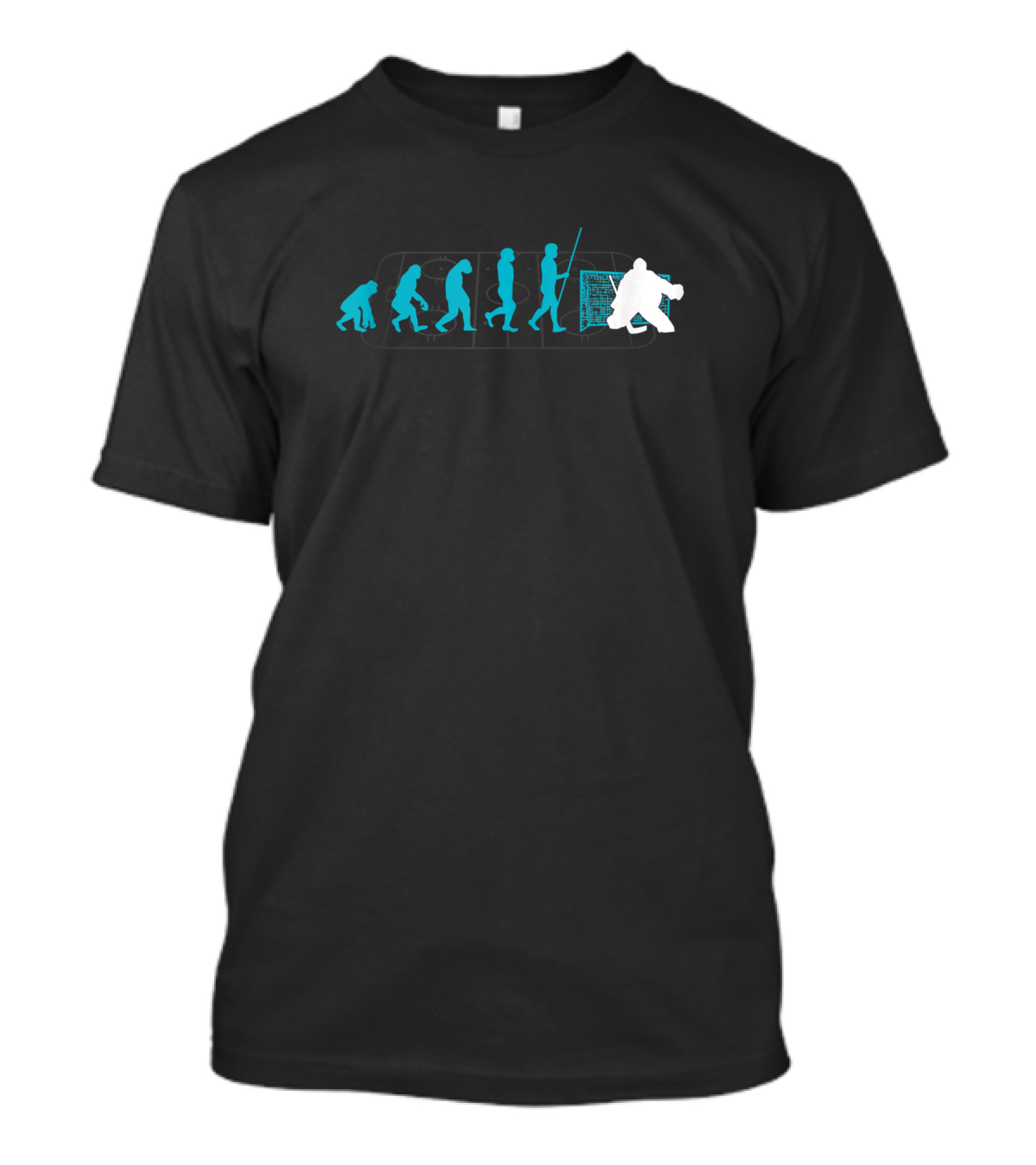 Ice Hockey Goalie Goal Keeper Evolution Silhouette Sequence T-Shirt