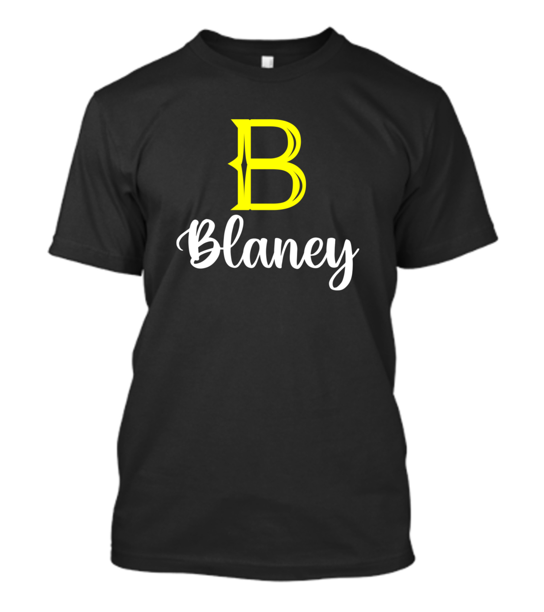Blaney B Yellow Initial Surname And Second Name T-Shirt
