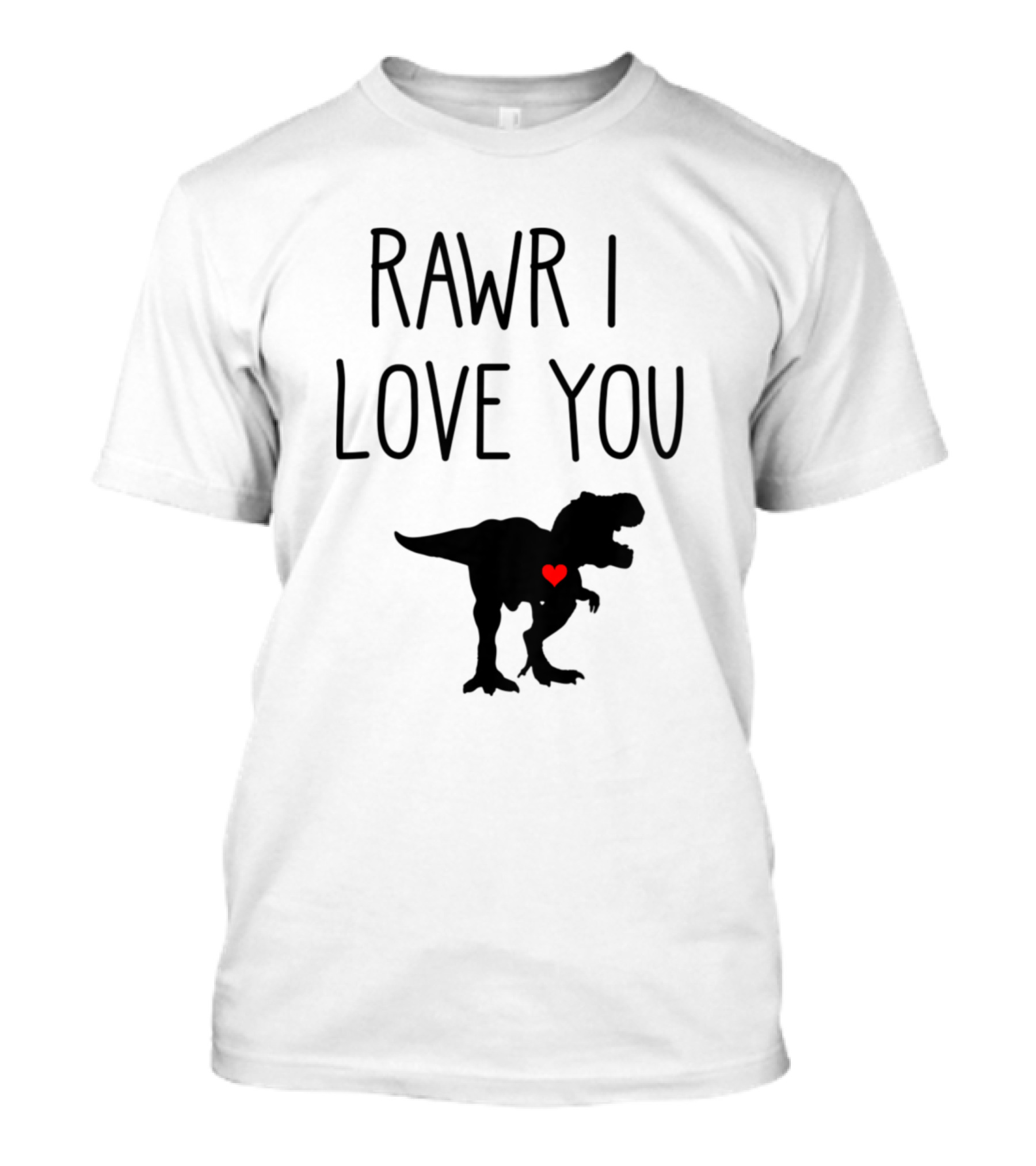 Kids Rawr I Love You Dinosaur Heart Valentine's Day T-Shirt