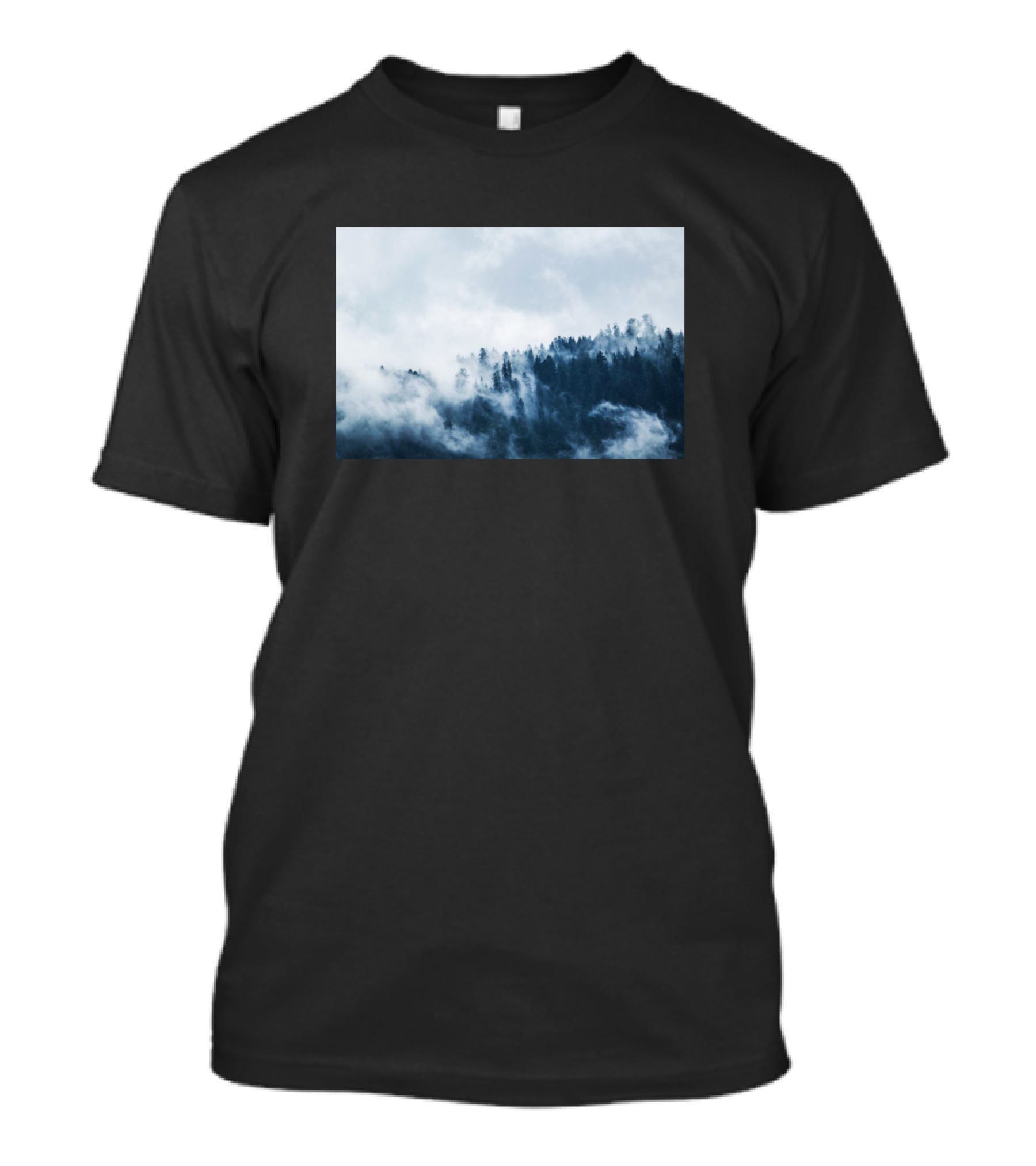 Landscape Misty Forest Scene T-Shirt