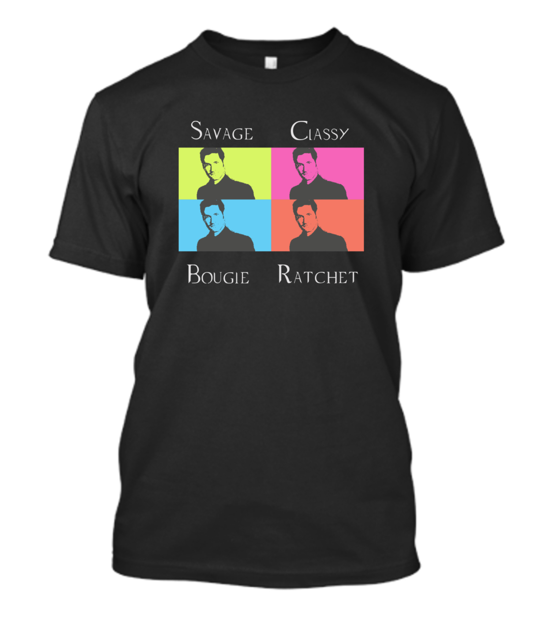 Savage Classy Bougie Ratchet Pop Art Style Quadrants T-Shirt