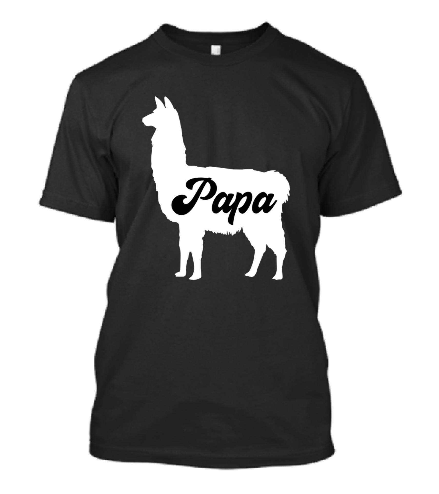 Papa Llama Silhouette With Love R Family T-Shirt