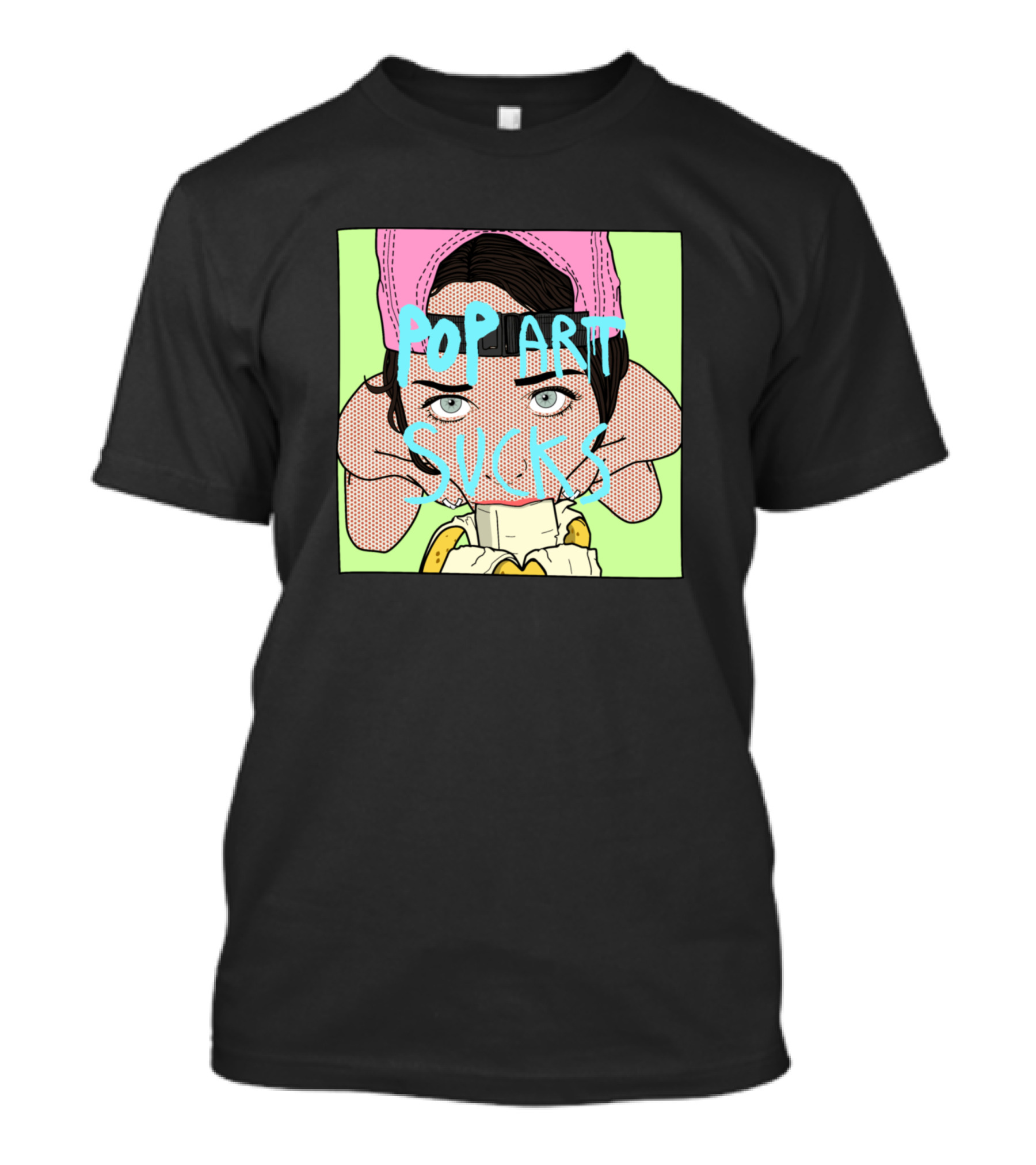 Pop Art Sucks Critique With Vintage Portrait And Banana T-Shirt
