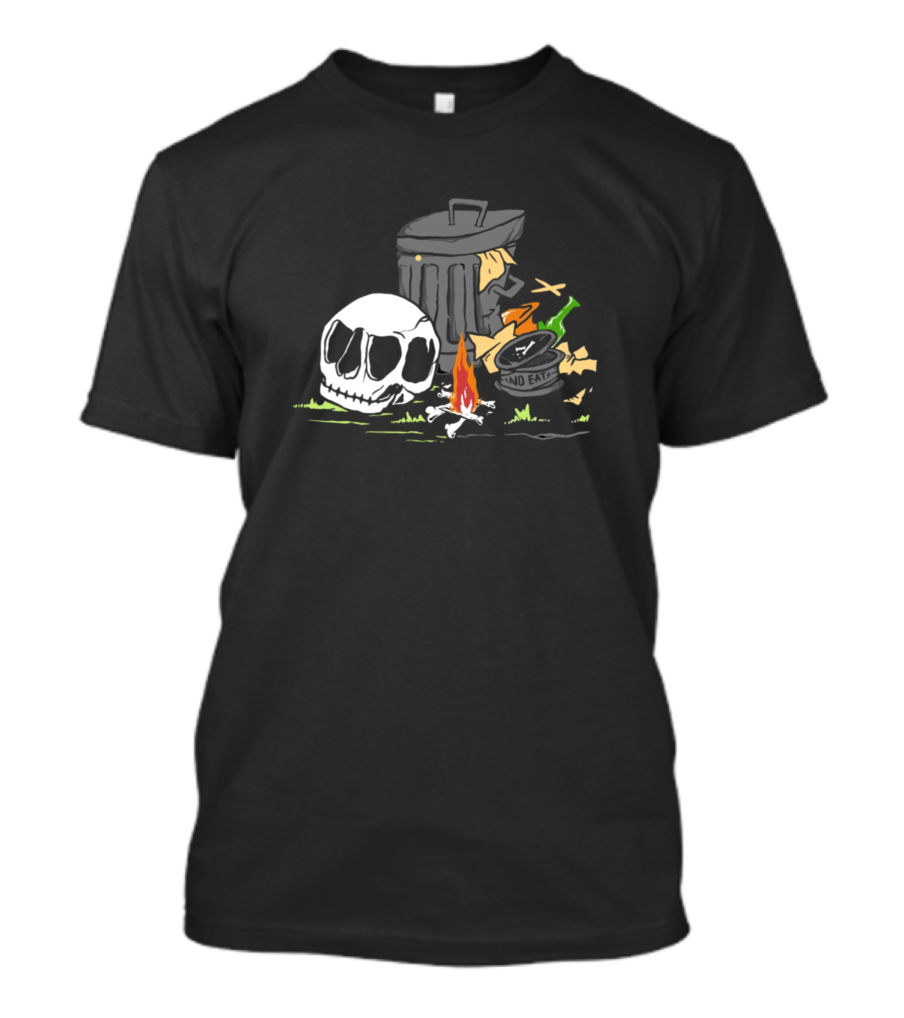 Recycle Skull No Eat Trash Fire T-Shirt