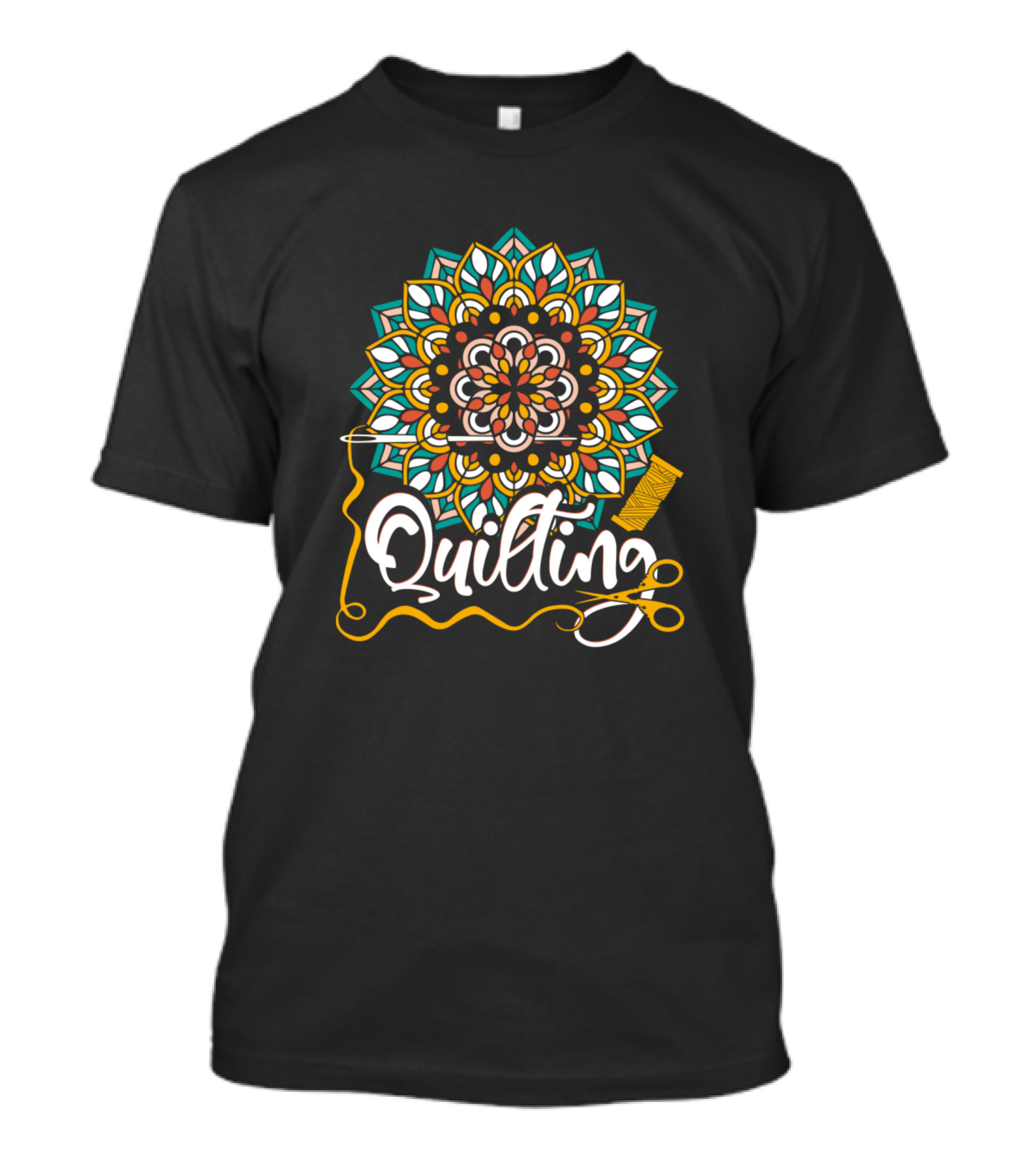 Crafters Women Love Quilting Colorful Sewing Mandala T-Shirt