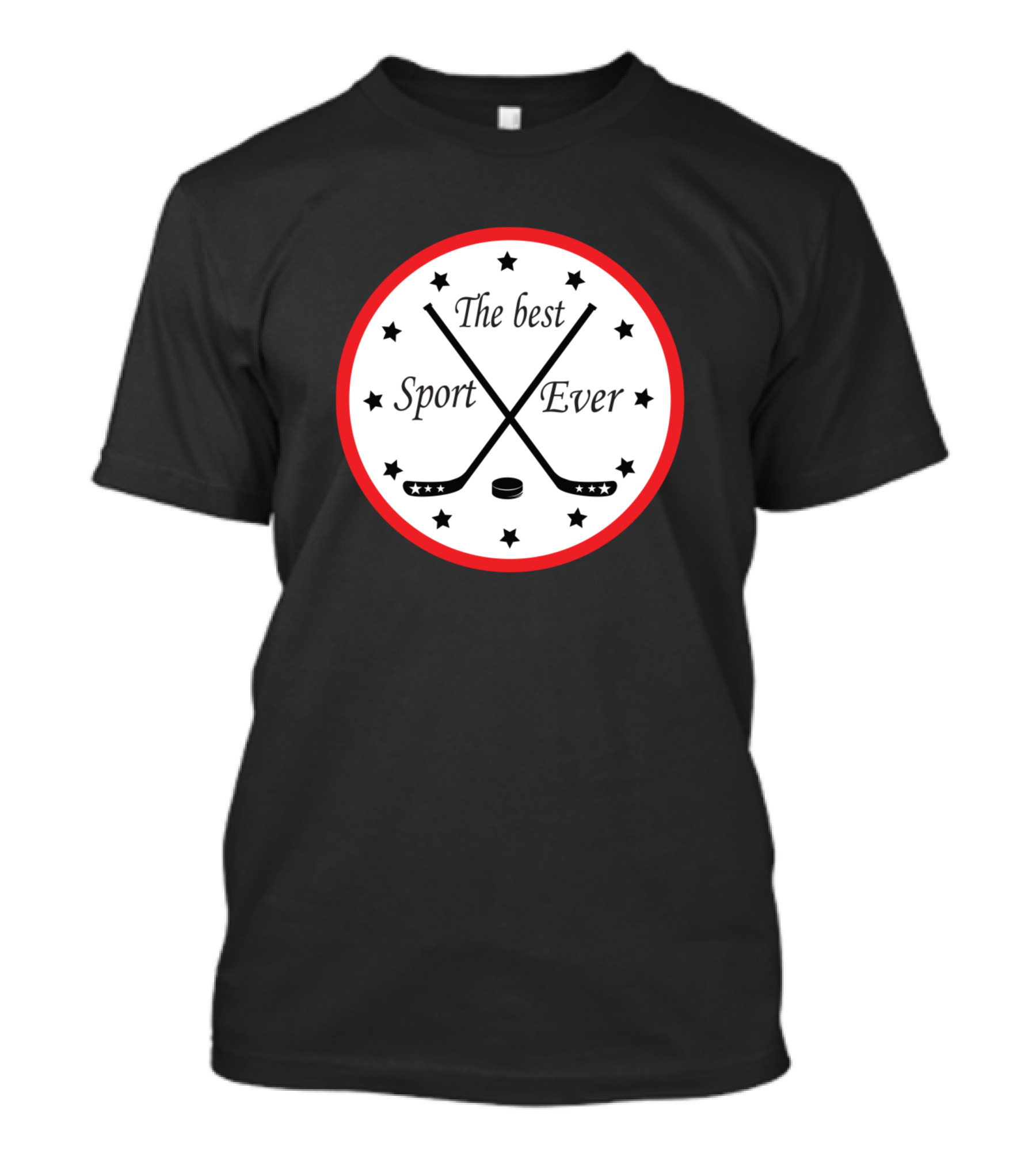 Hockey The Best Sport Ever Ice Hockey Lover Sticks And Puck Stars T-Shirt