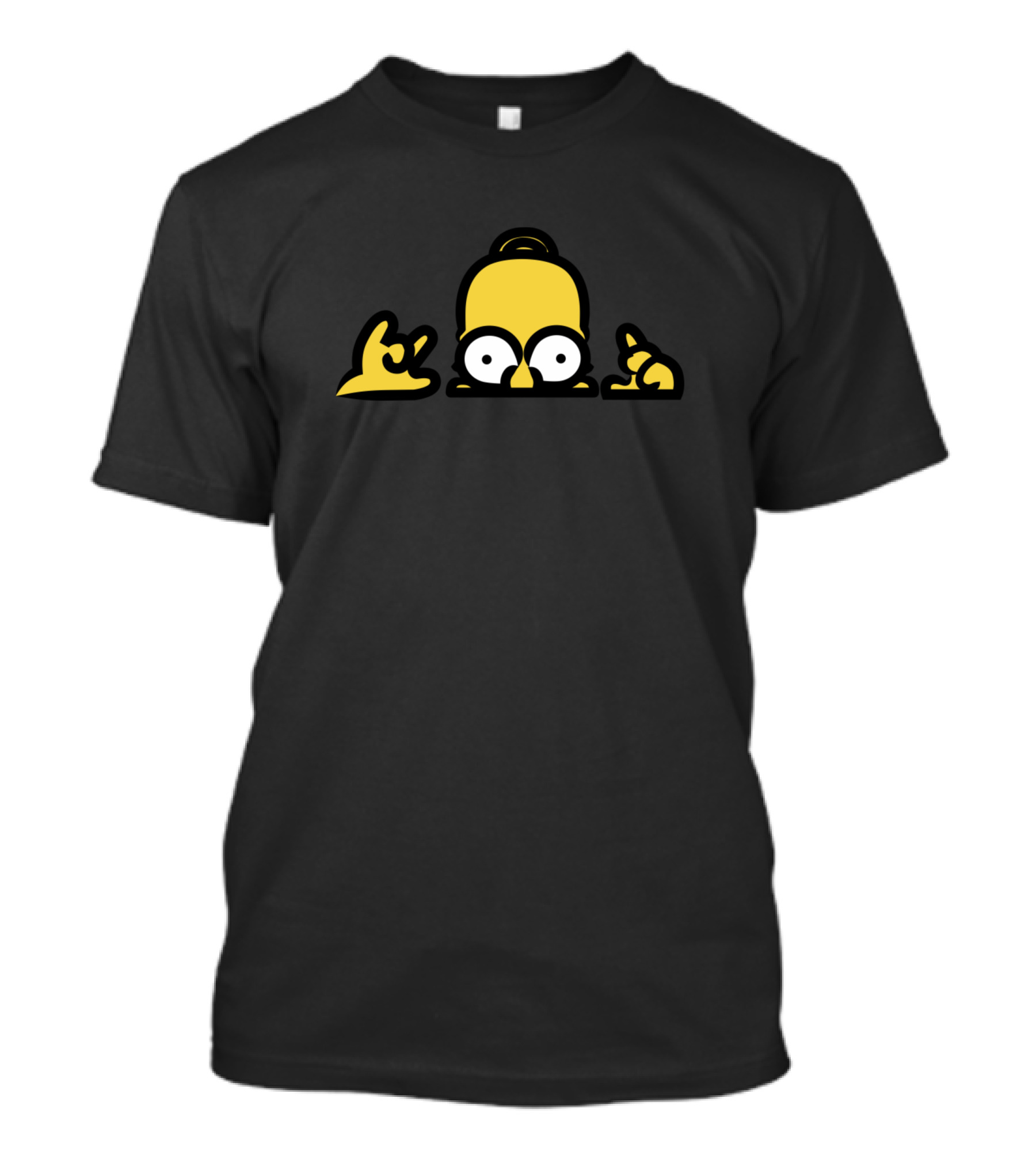 Homer Simpson Peeking Hands Gesture T-Shirt