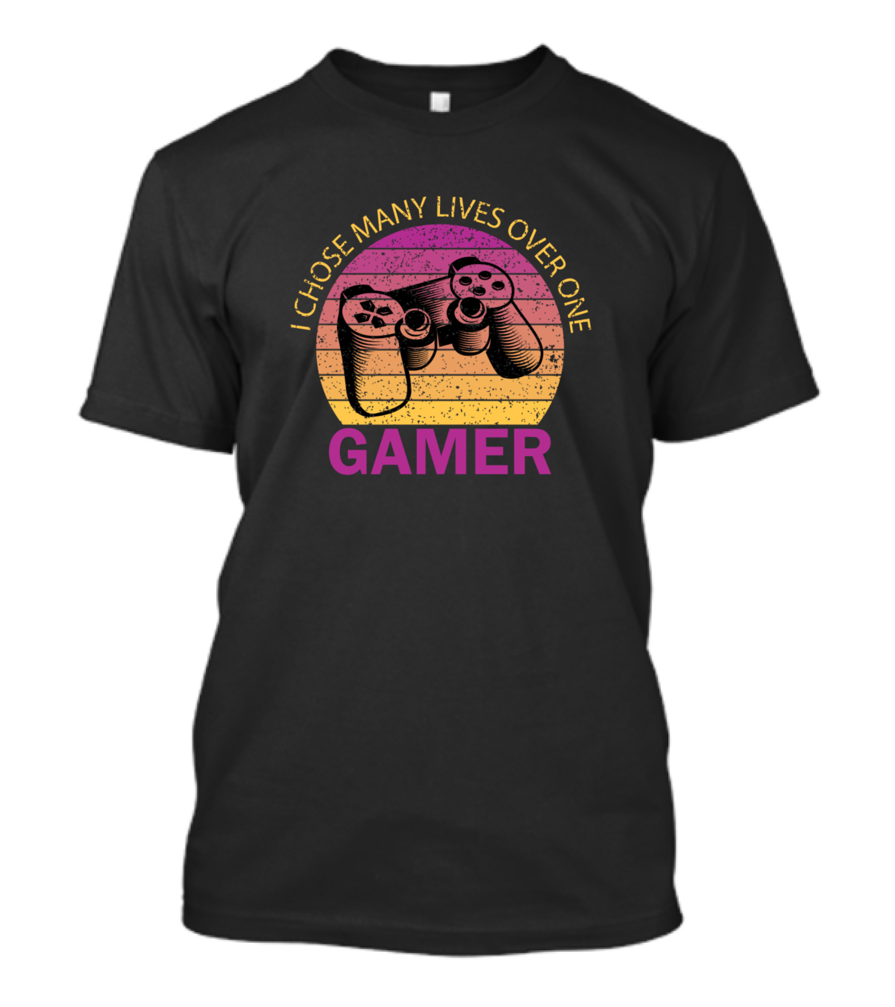 I Chose Many Lives Over One Gamer Retro Controller T-Shirt