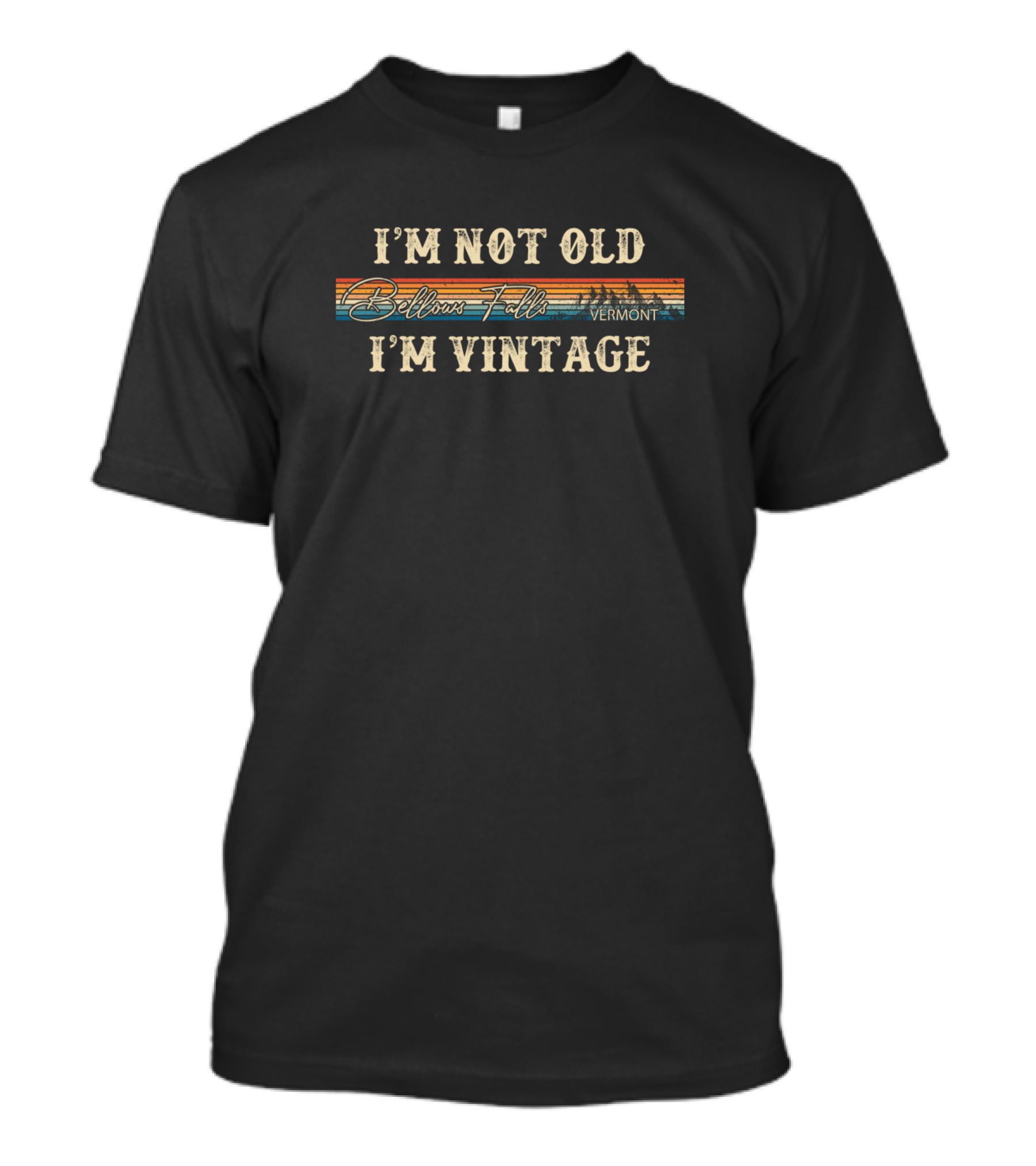 I'm Not Old I'm Vintage Bellows Falls Vermont 80s 90s Retro T-Shirt